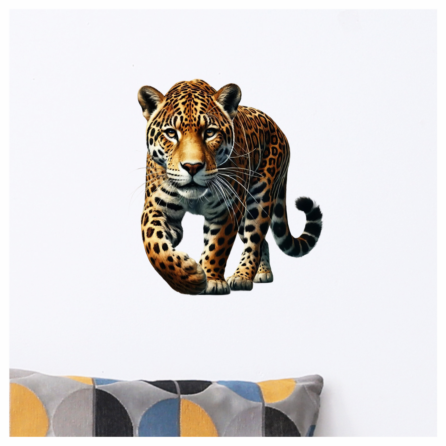 Brown Jaguar Walking Forward Strong Vinyl Sticker Decal