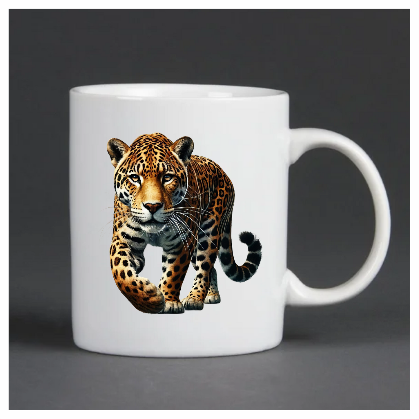 Brown Jaguar Walking Forward Strong Vinyl Sticker Decal