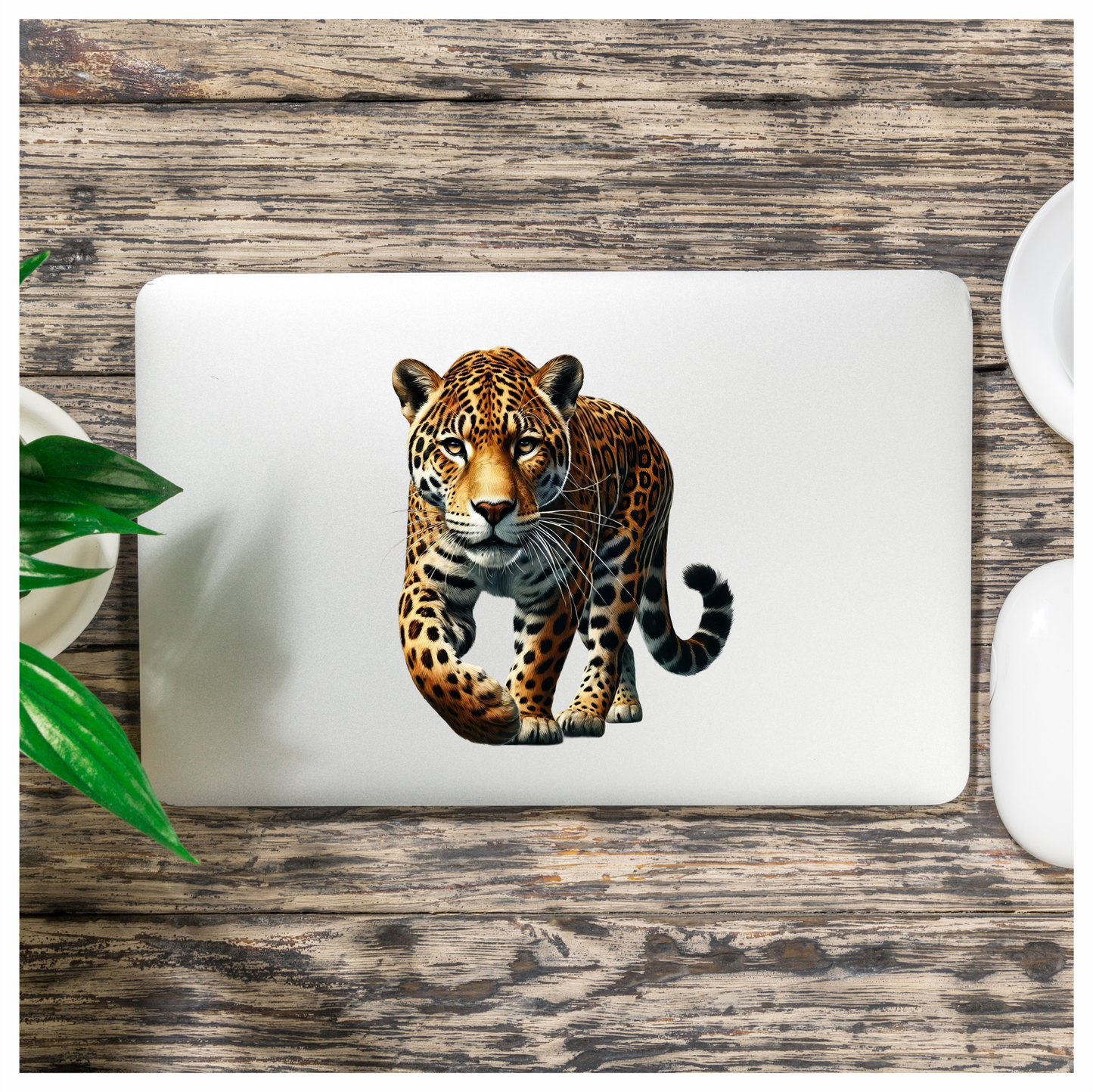 Brown Jaguar Walking Forward Strong Vinyl Sticker Decal