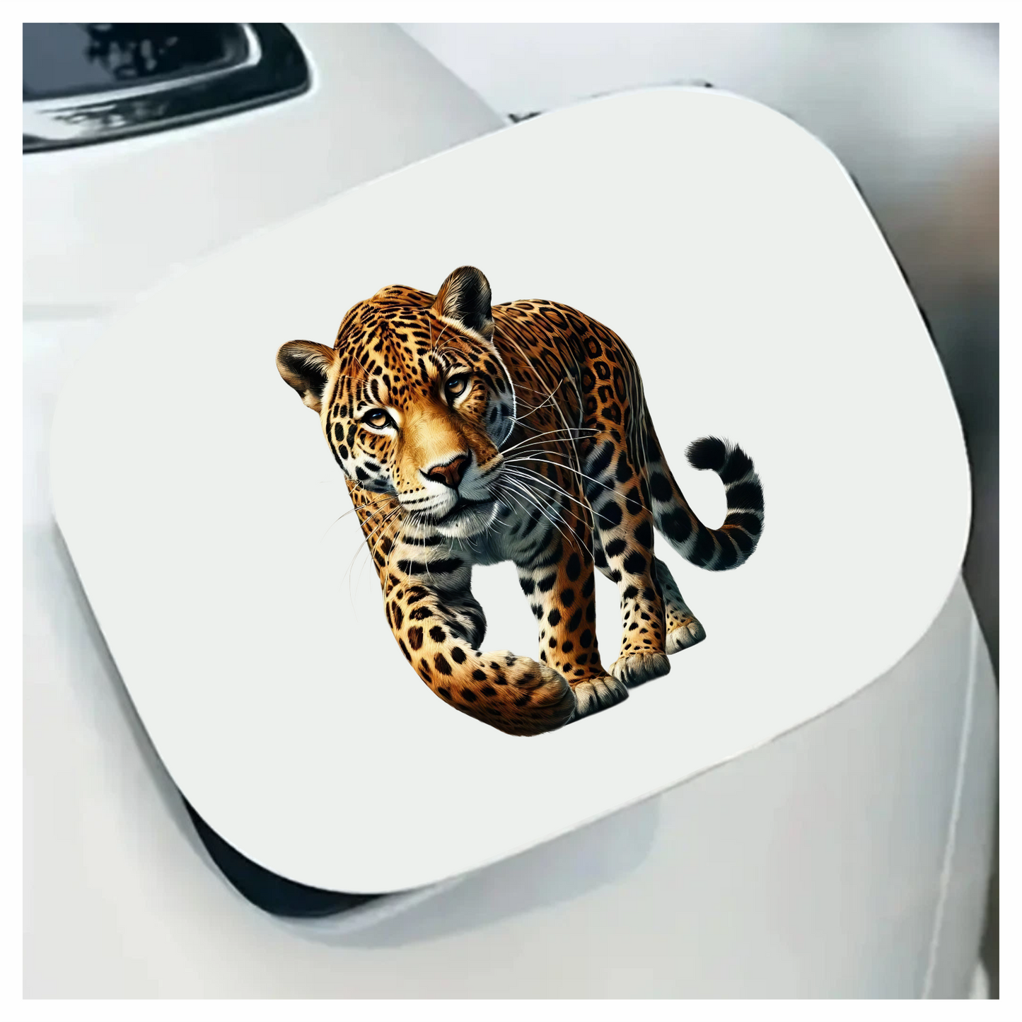Brown Jaguar Walking Forward Strong Vinyl Sticker Decal