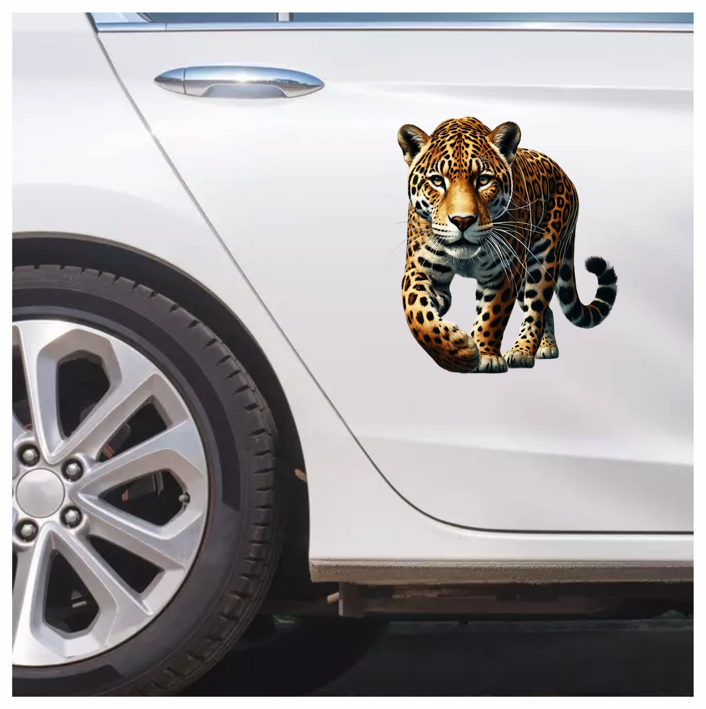 Brown Jaguar Walking Forward Strong Vinyl Sticker Decal