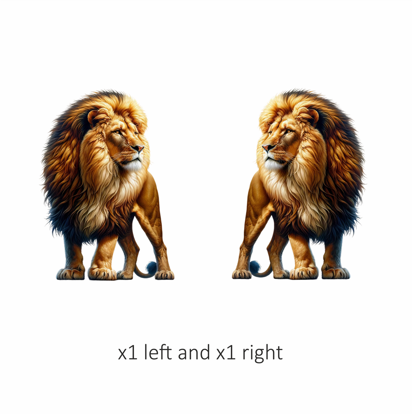 Golden Lion Standing Proud With Mane Vinyl Sticker Decal