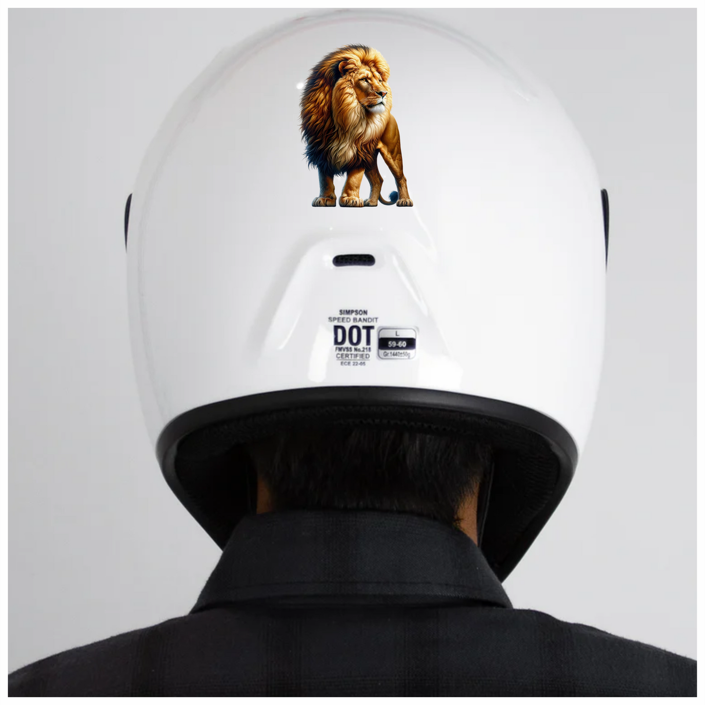 Golden Lion Standing Proud With Mane Vinyl Sticker Decal