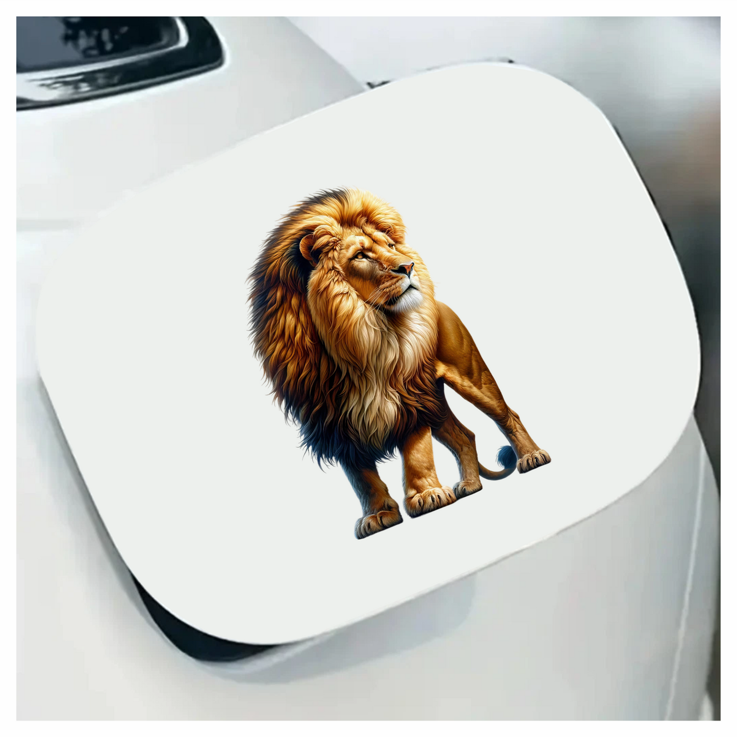 Golden Lion Standing Proud With Mane Vinyl Sticker Decal