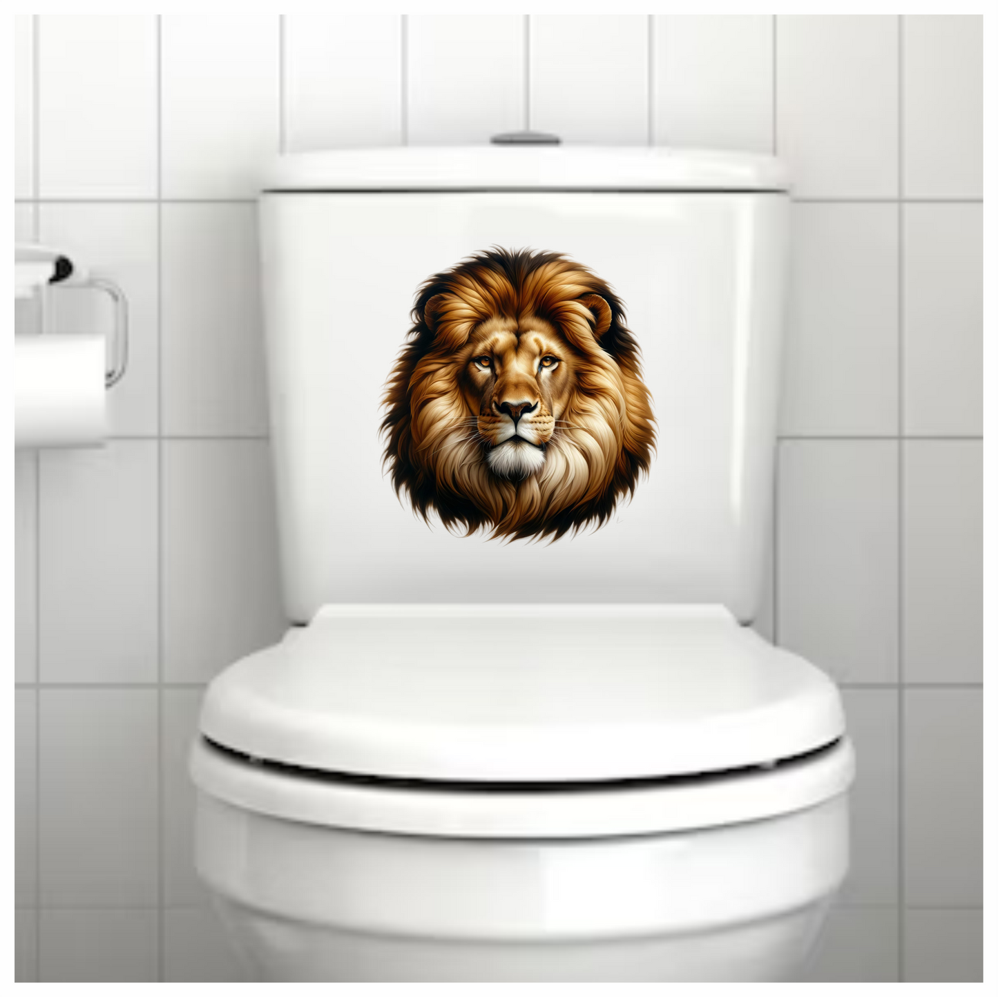 Brown Lion Face Portrait Realistic Vinyl Sticker Decal