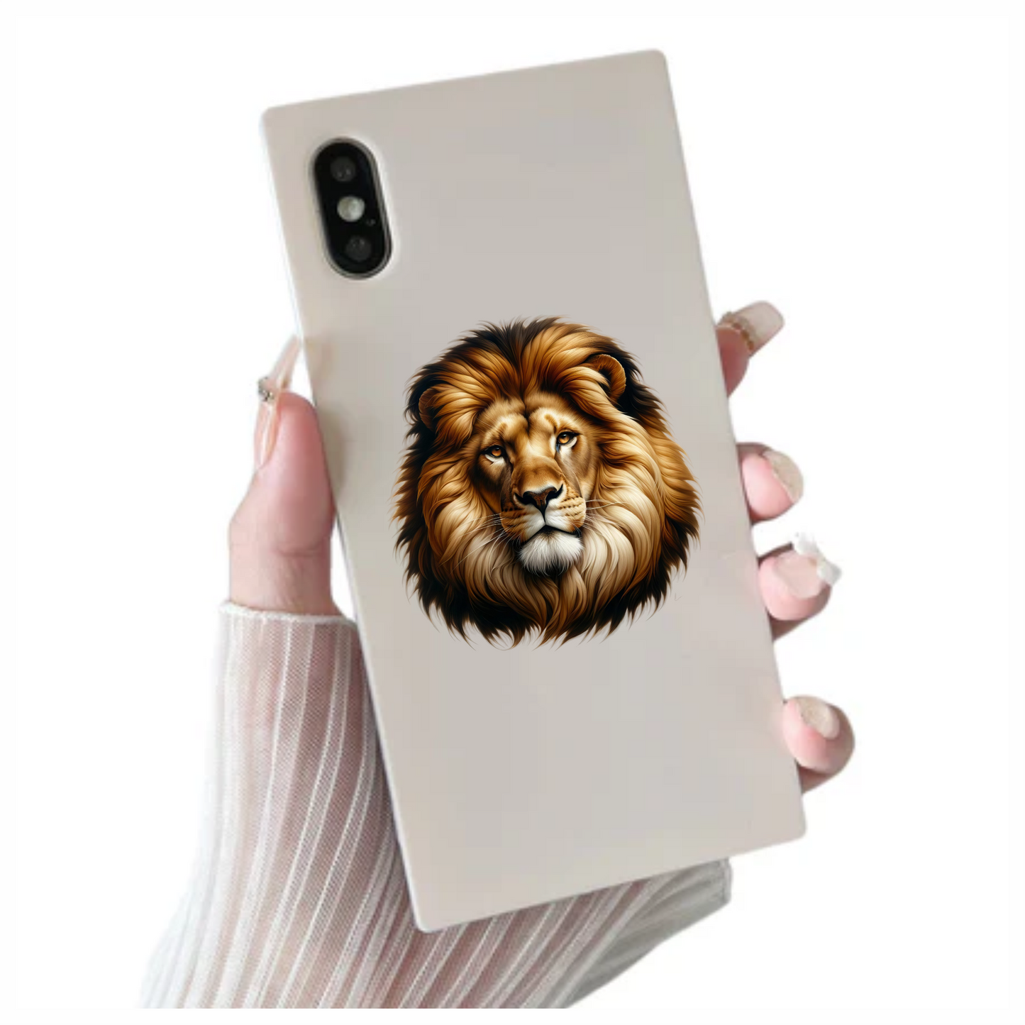 Brown Lion Face Portrait Realistic Vinyl Sticker Decal