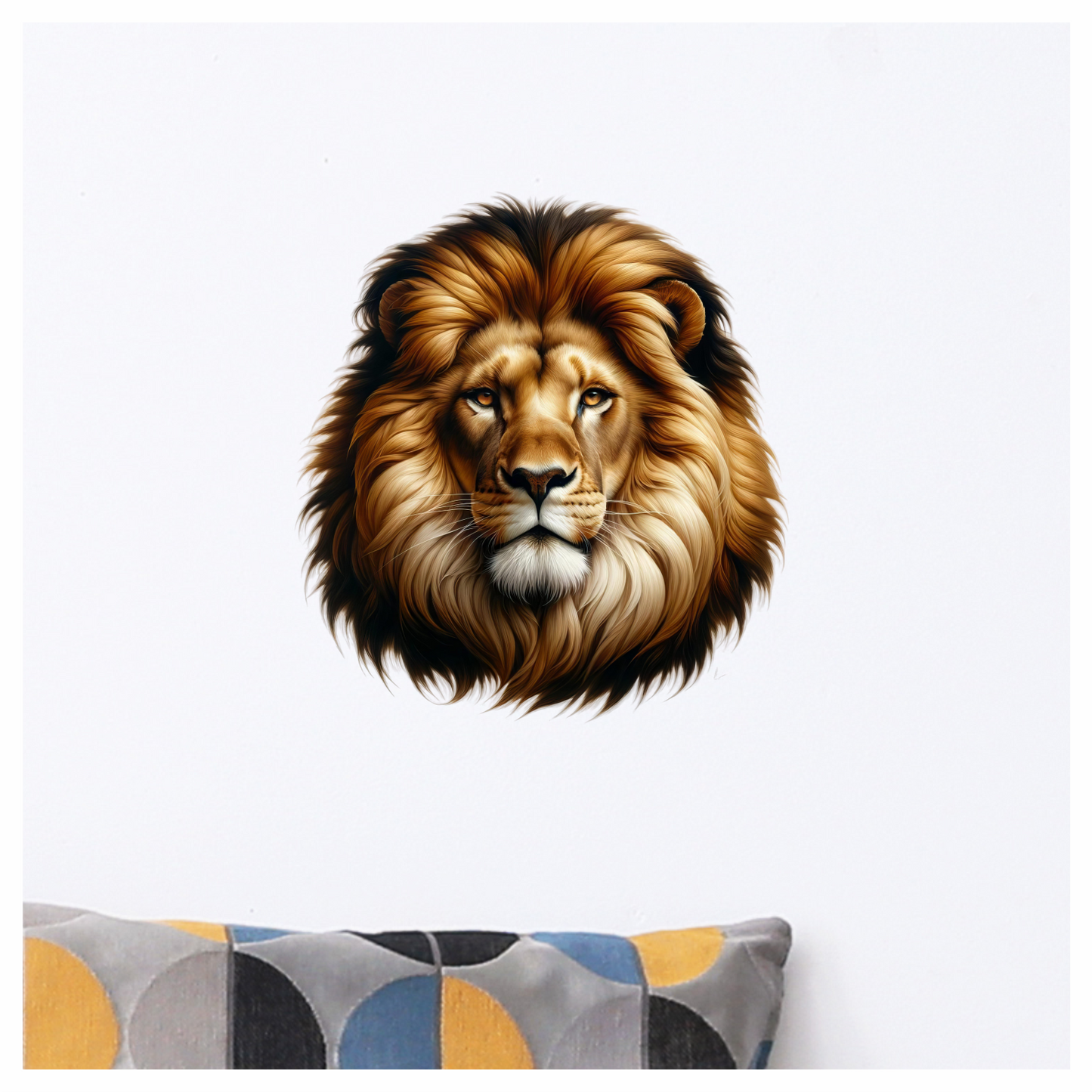 Brown Lion Face Portrait Realistic Vinyl Sticker Decal
