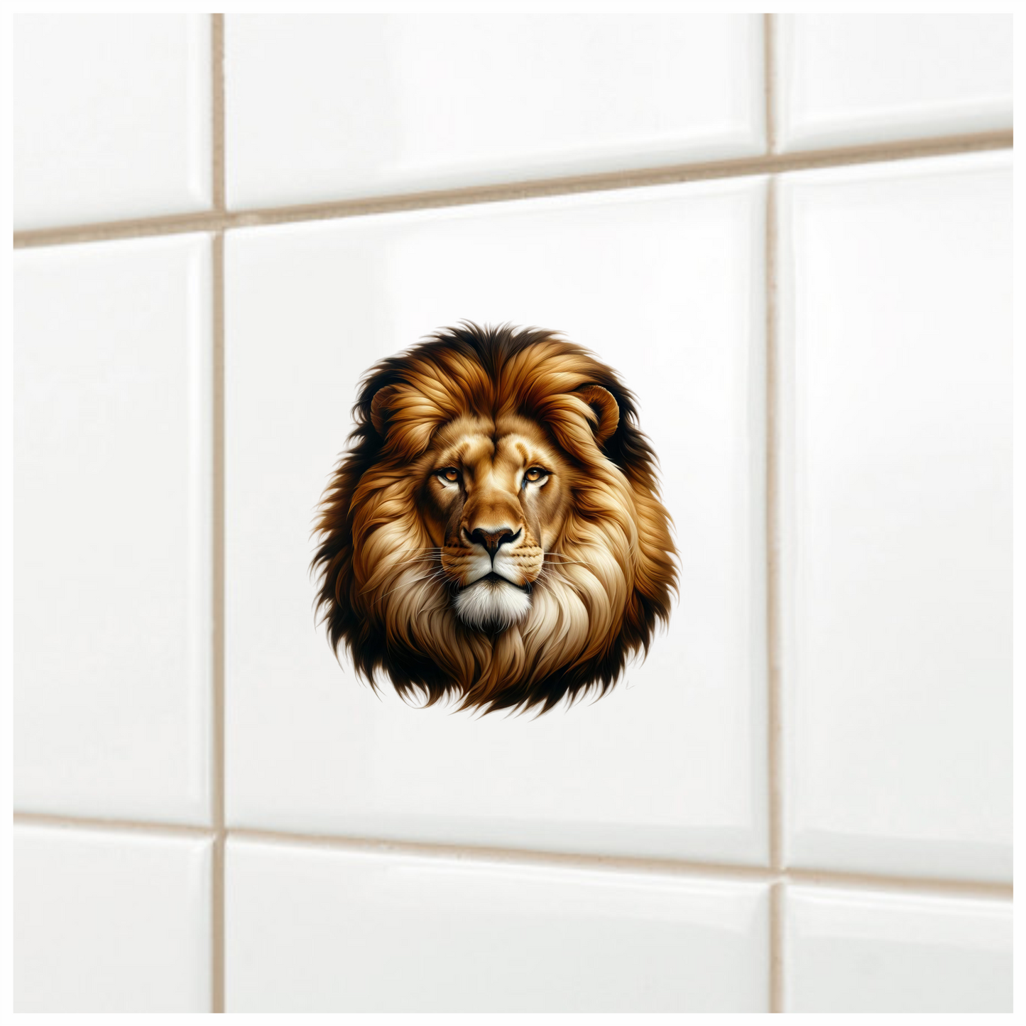 Brown Lion Face Portrait Realistic Vinyl Sticker Decal