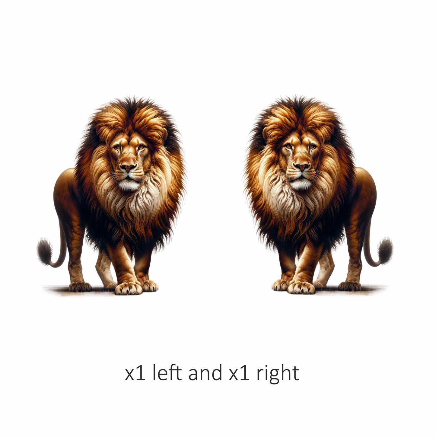 Golden Lion Standing Tall With Mane Vinyl Sticker Decal
