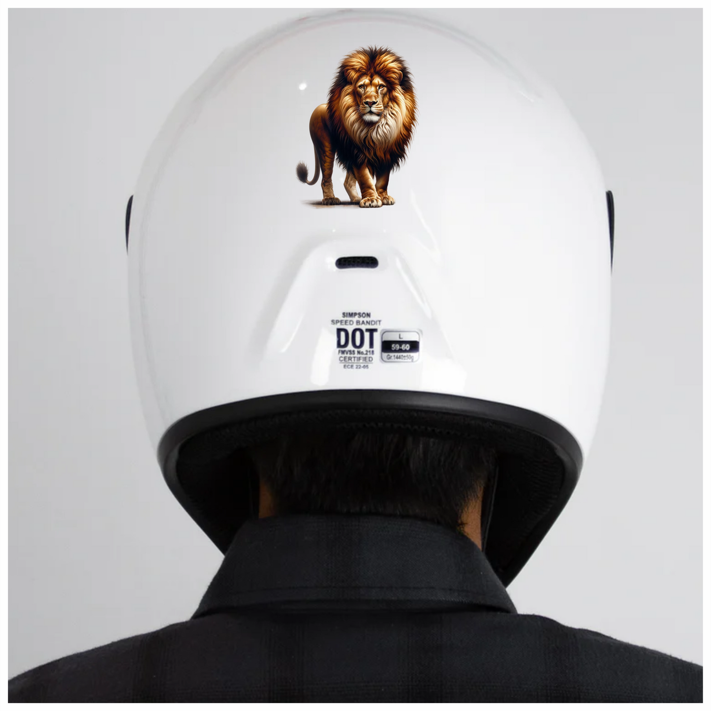 Golden Lion Standing Tall With Mane Vinyl Sticker Decal