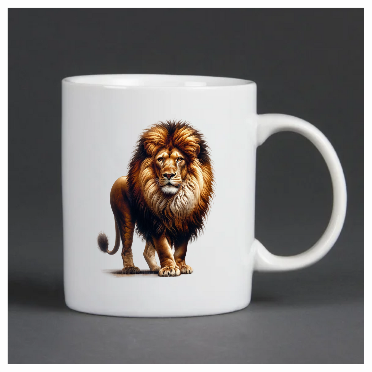 Golden Lion Standing Tall With Mane Vinyl Sticker Decal