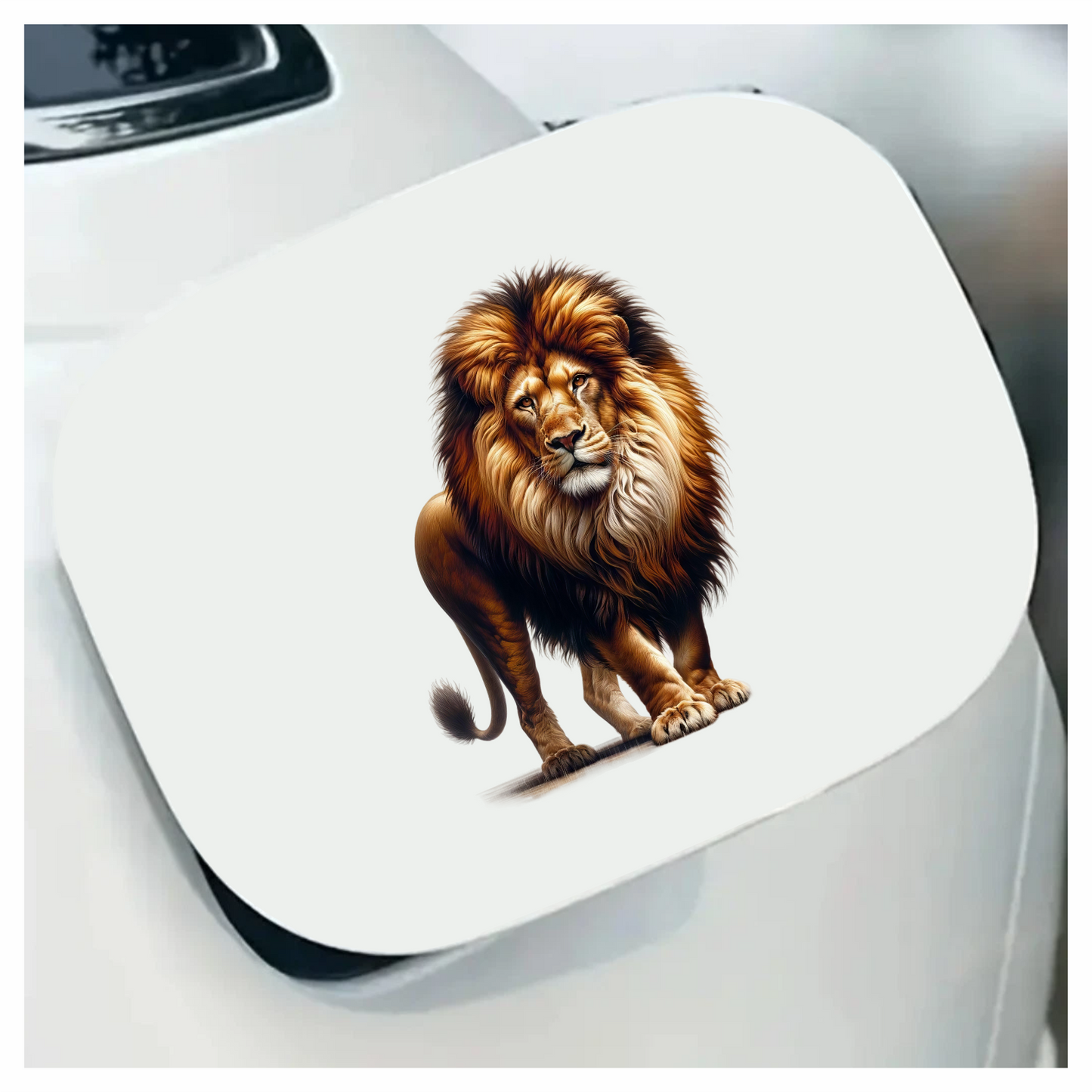 Golden Lion Standing Tall With Mane Vinyl Sticker Decal