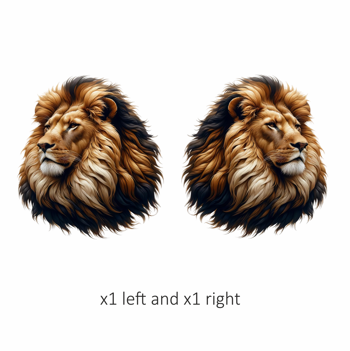 Golden Lion Head With Large Mane Vinyl Sticker Decal