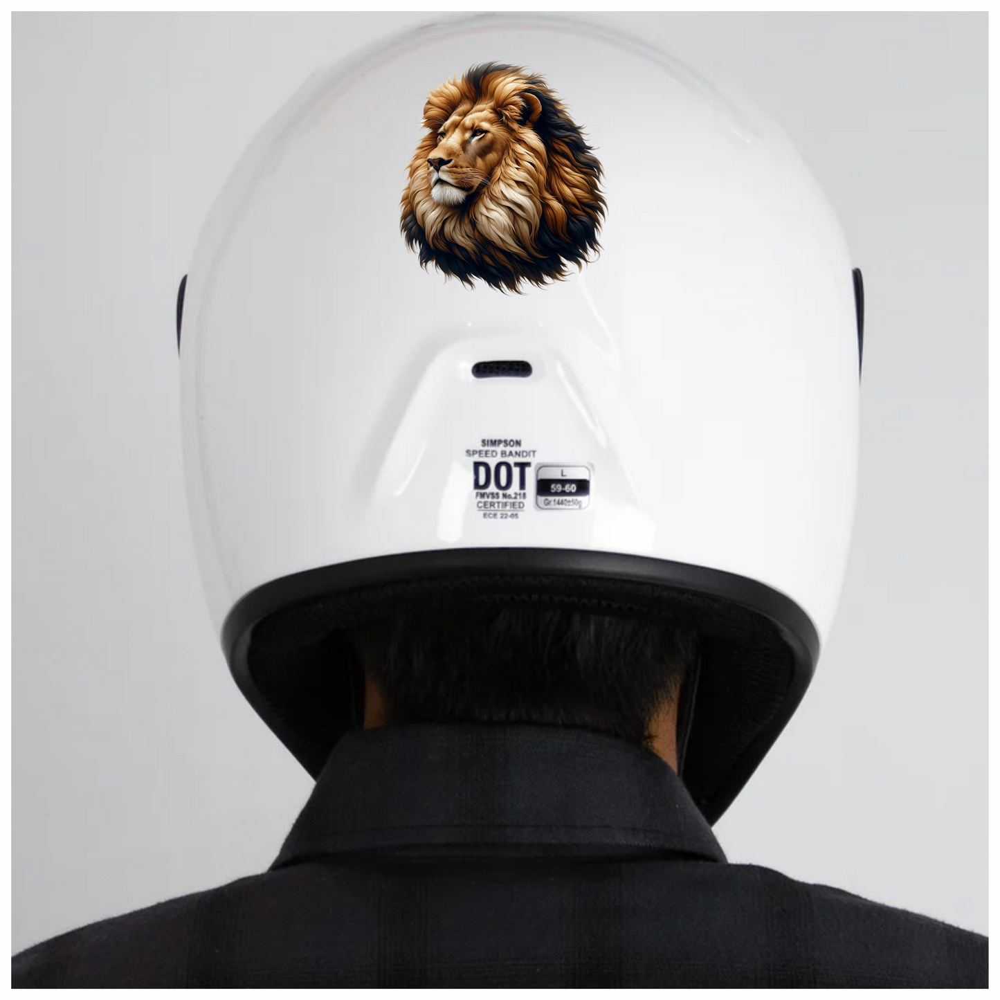 Golden Lion Head With Large Mane Vinyl Sticker Decal