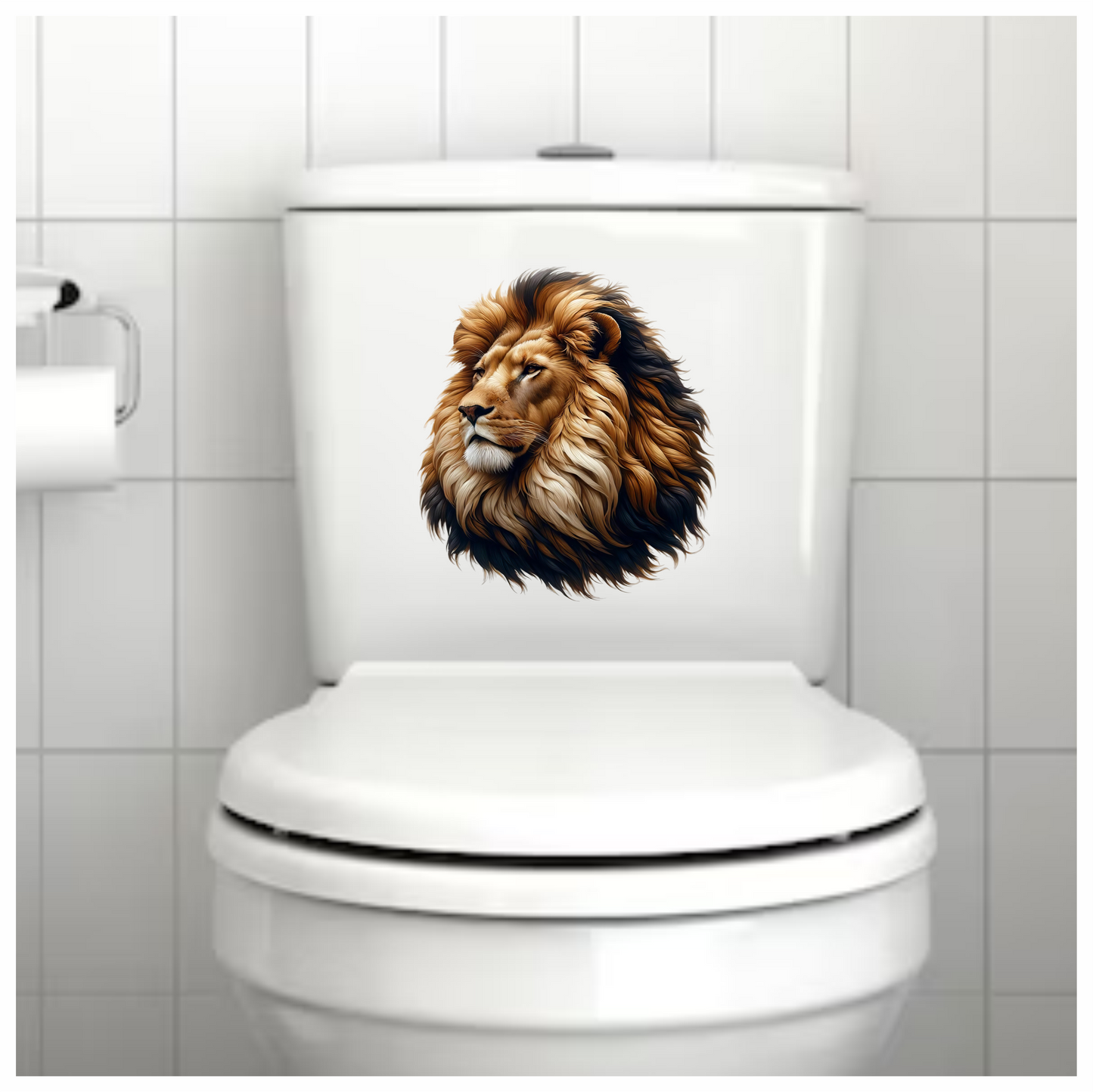 Golden Lion Head With Large Mane Vinyl Sticker Decal