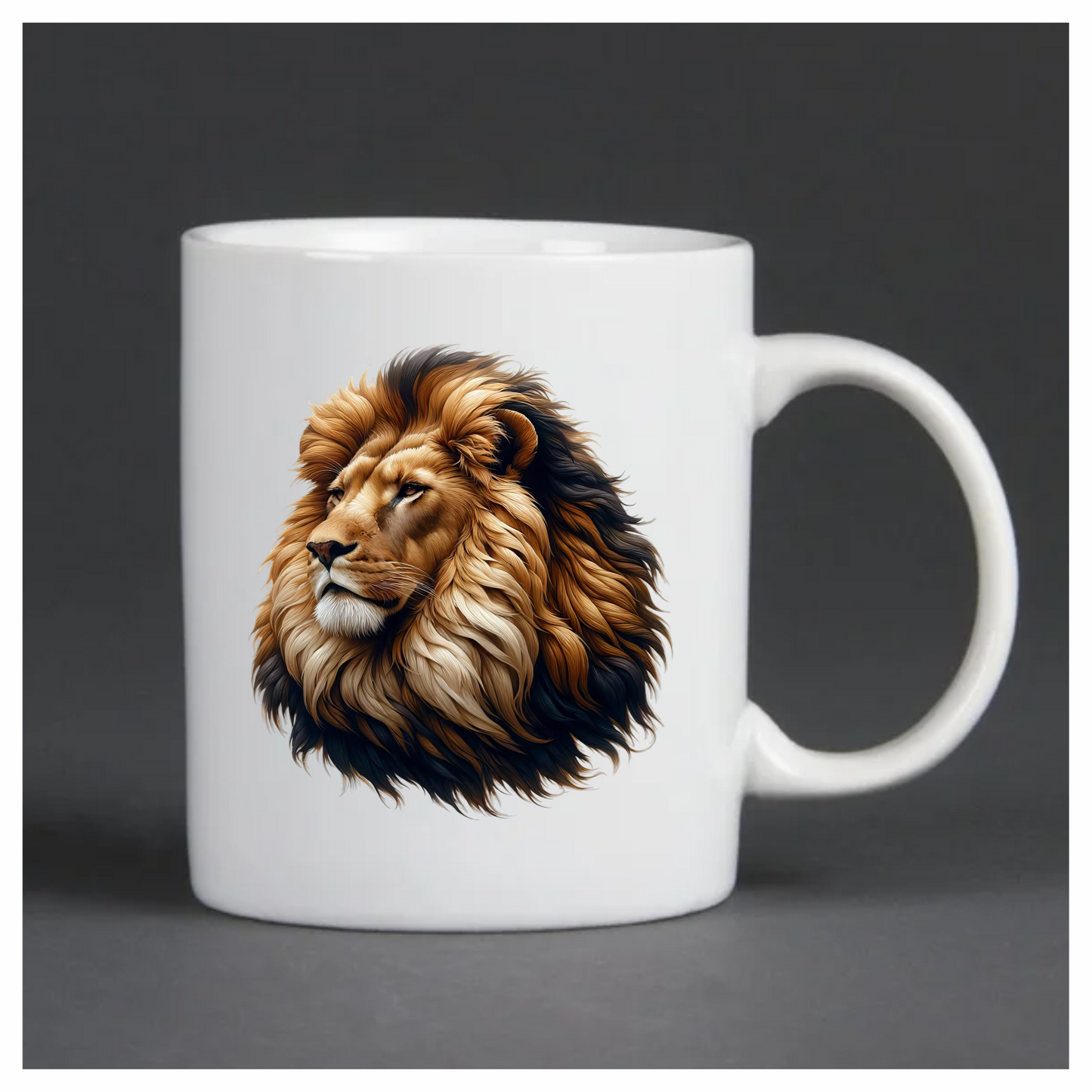 Golden Lion Head With Large Mane Vinyl Sticker Decal