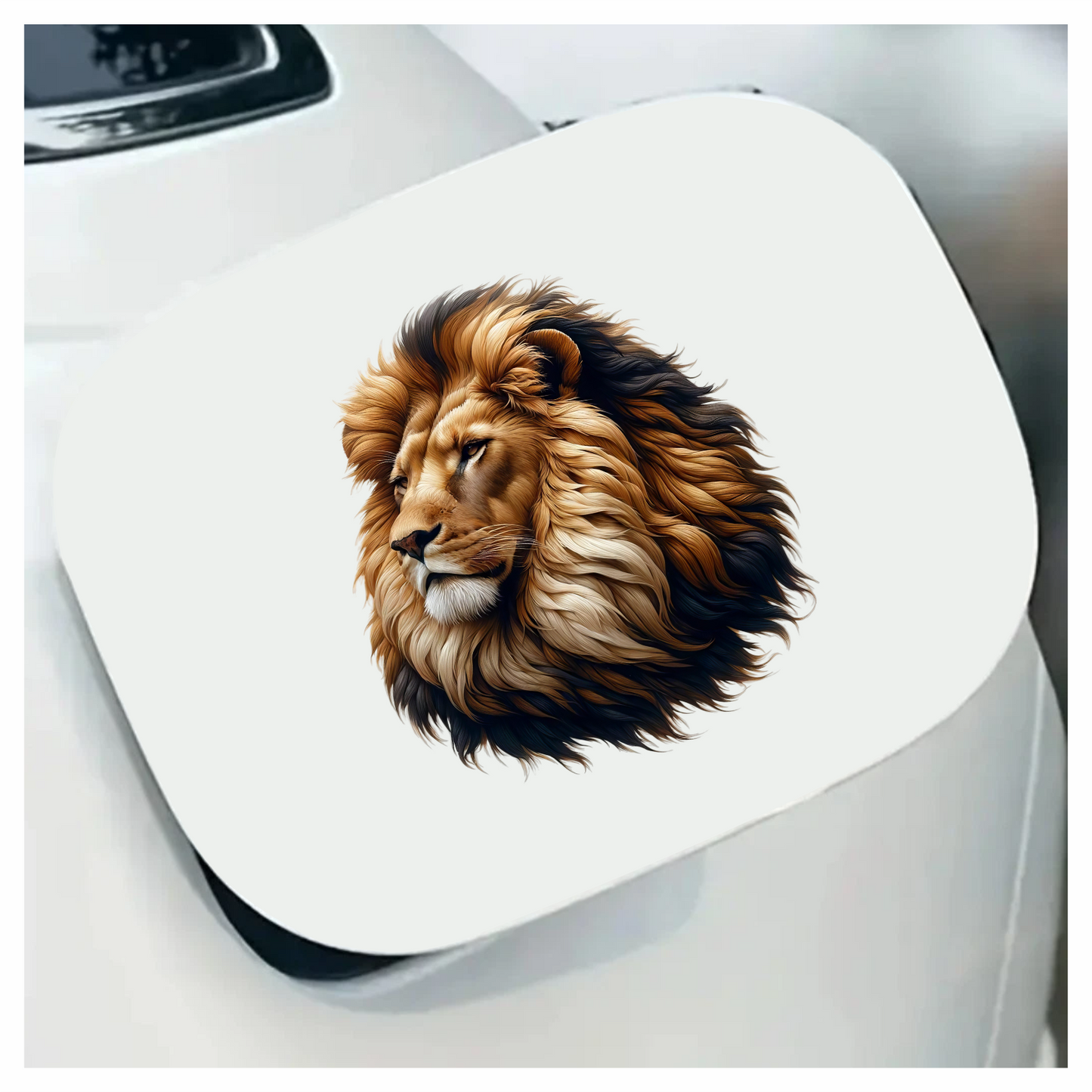 Golden Lion Head With Large Mane Vinyl Sticker Decal