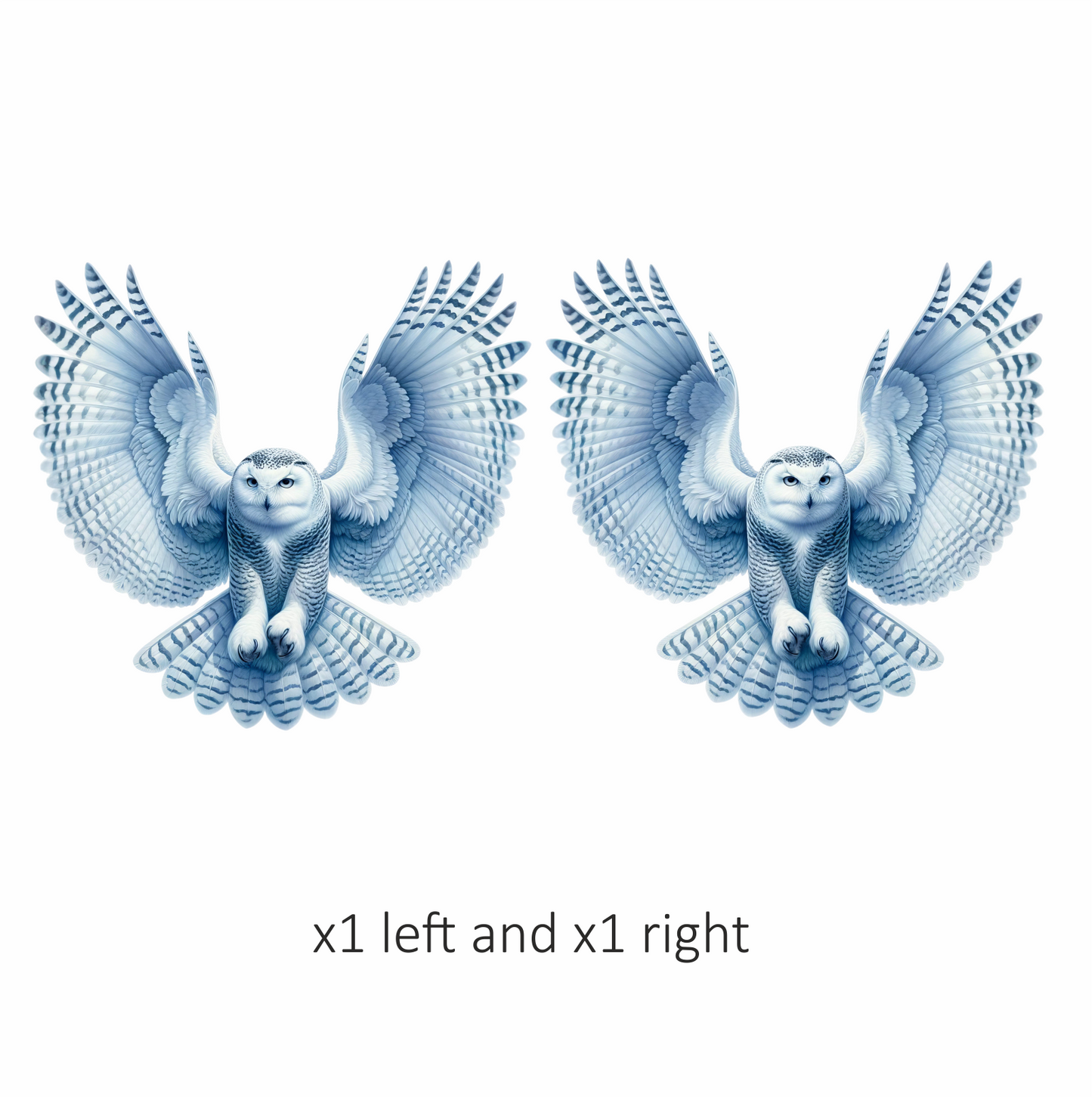 White Owl Flying With Wide Wings Vinyl Sticker Decal