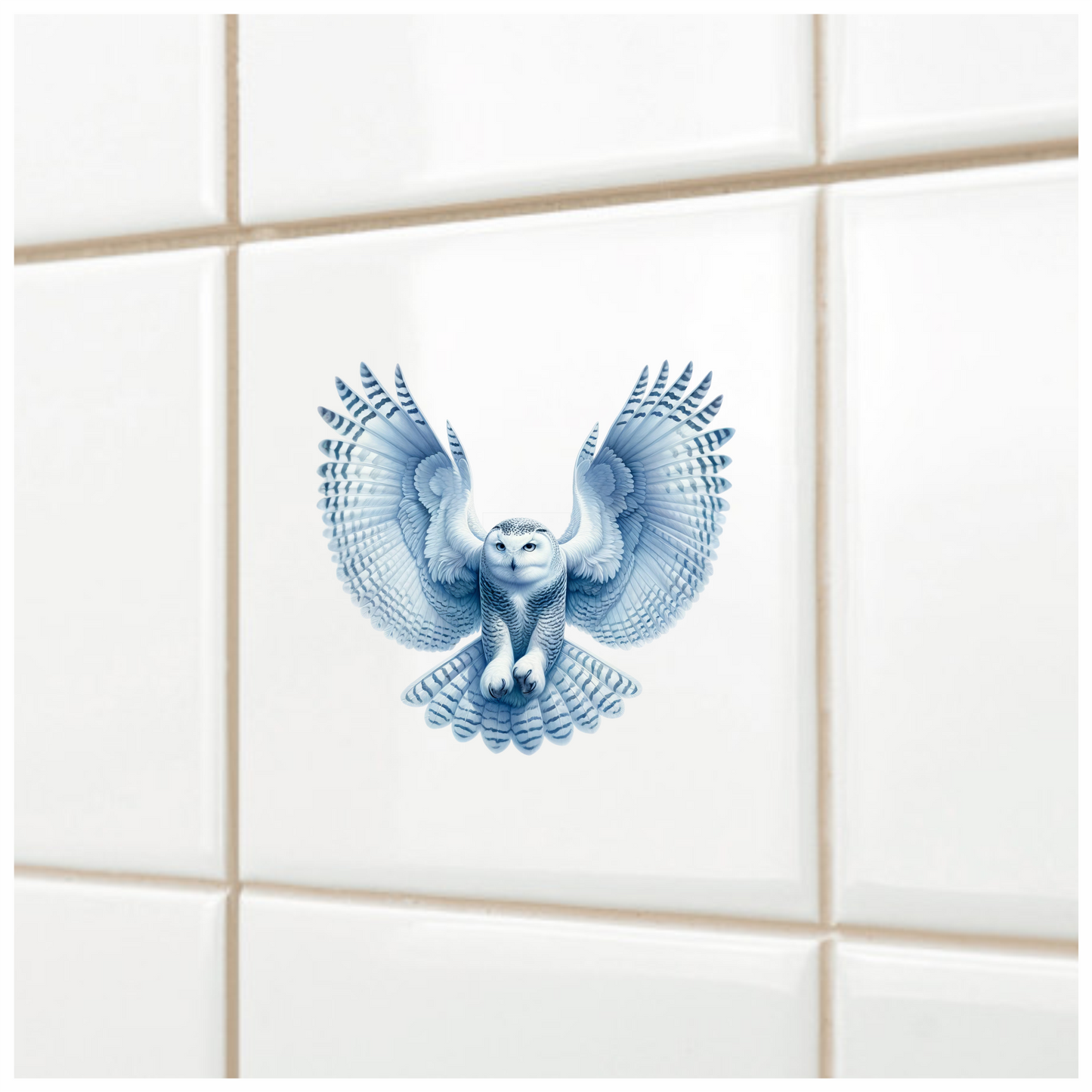 White Owl Flying With Wide Wings Vinyl Sticker Decal