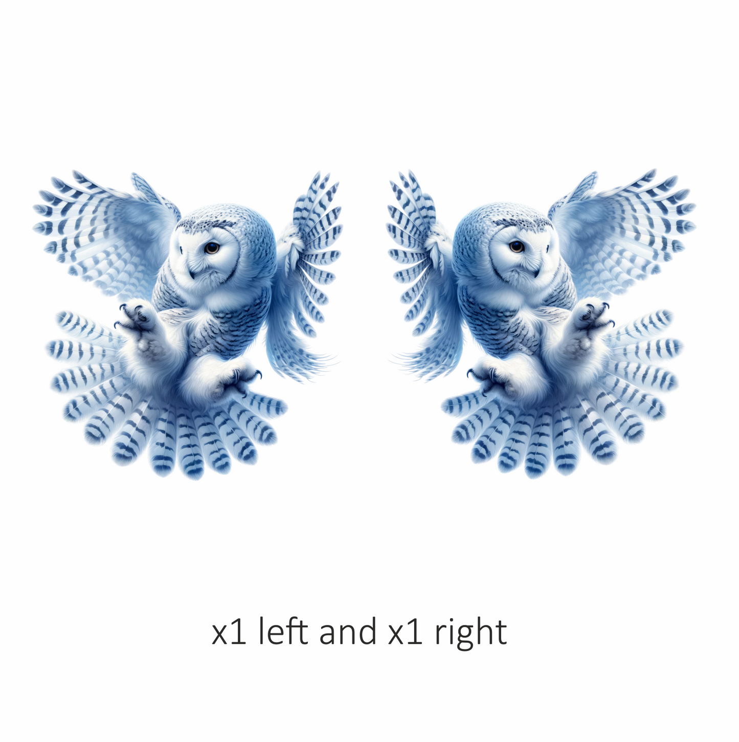 White Owl Flying With Open Feathers Vinyl Sticker Decal