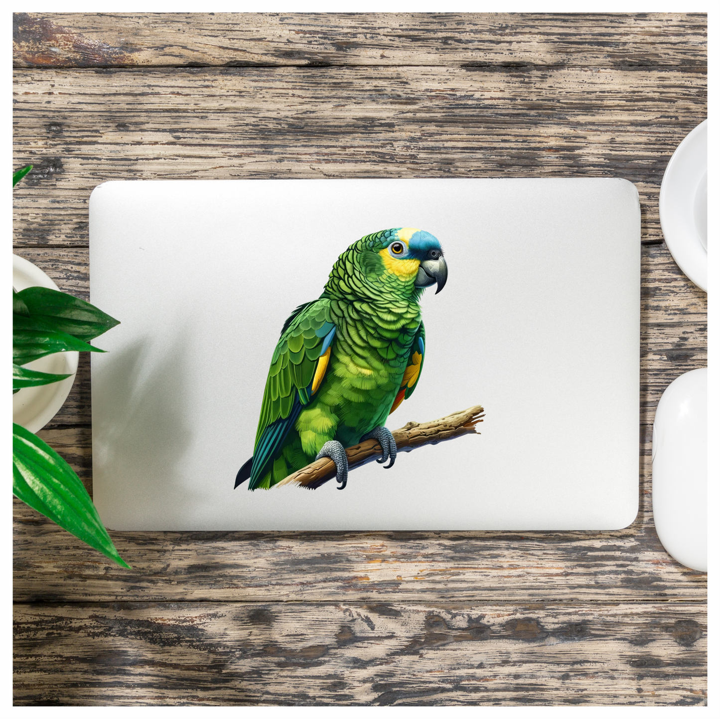 White Cockatiel Parrot Flying With Crest Vinyl Sticker Decal