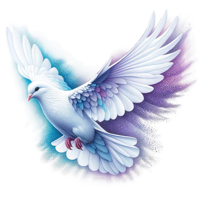 White Dove Bird With Purple Background Vinyl Sticker Decal