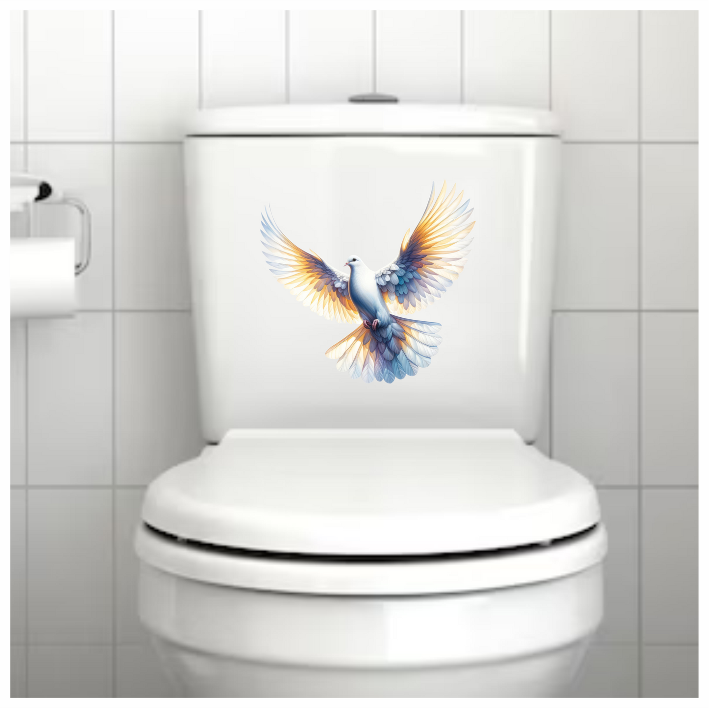 White Dove Bird With Spread Wings Vinyl Sticker Decal