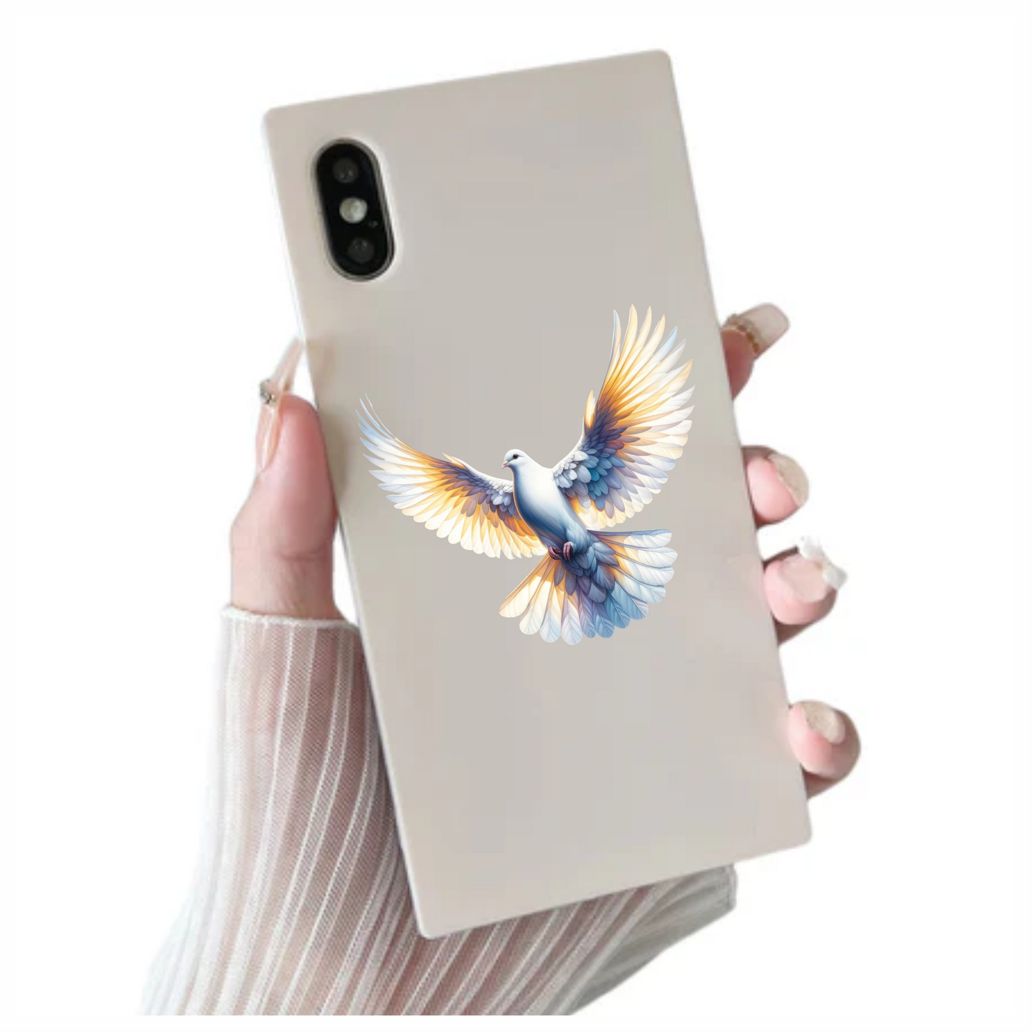 White Dove Bird With Spread Wings Vinyl Sticker Decal