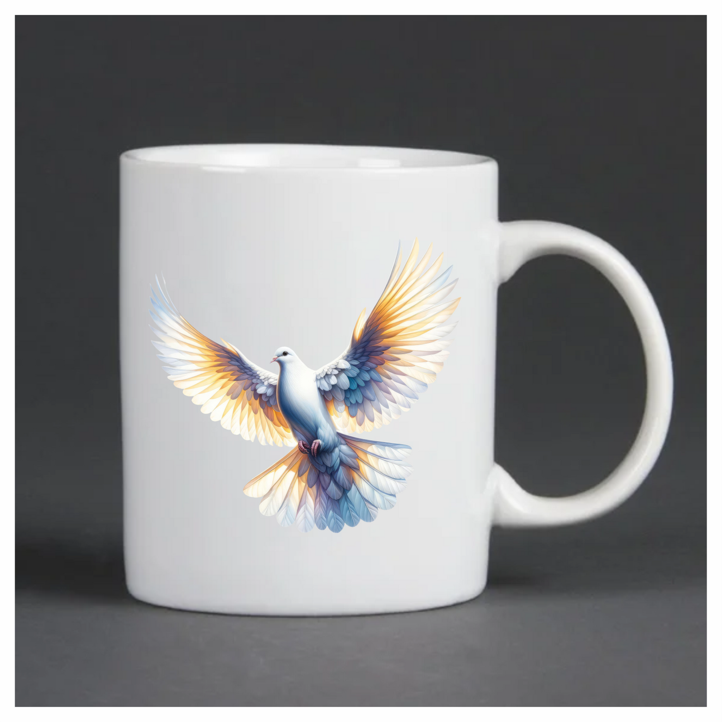 White Dove Bird With Spread Wings Vinyl Sticker Decal