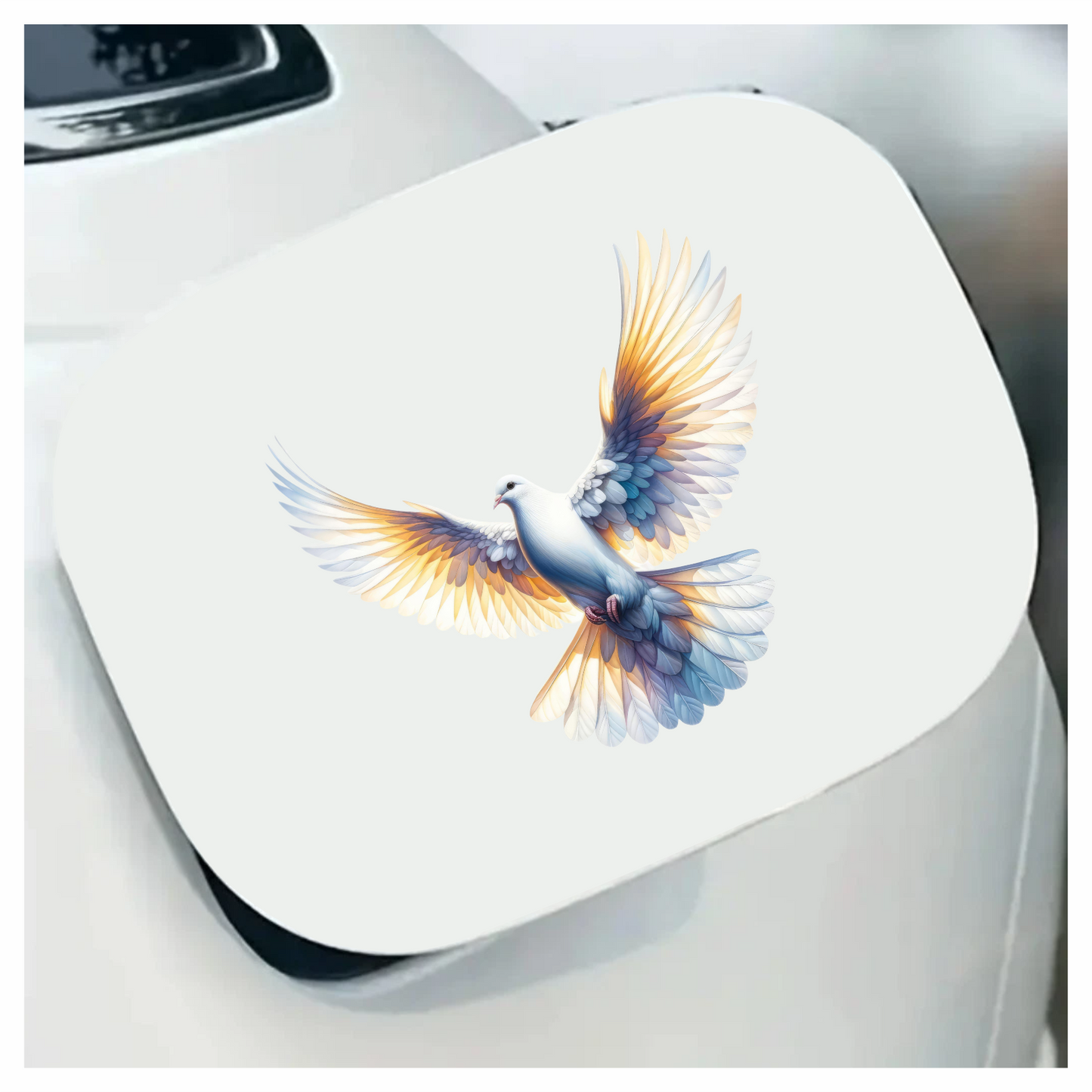 White Dove Bird With Spread Wings Vinyl Sticker Decal