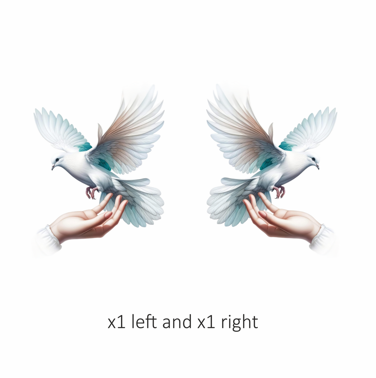 White Dove Bird On Human Hand Vinyl Sticker Decal