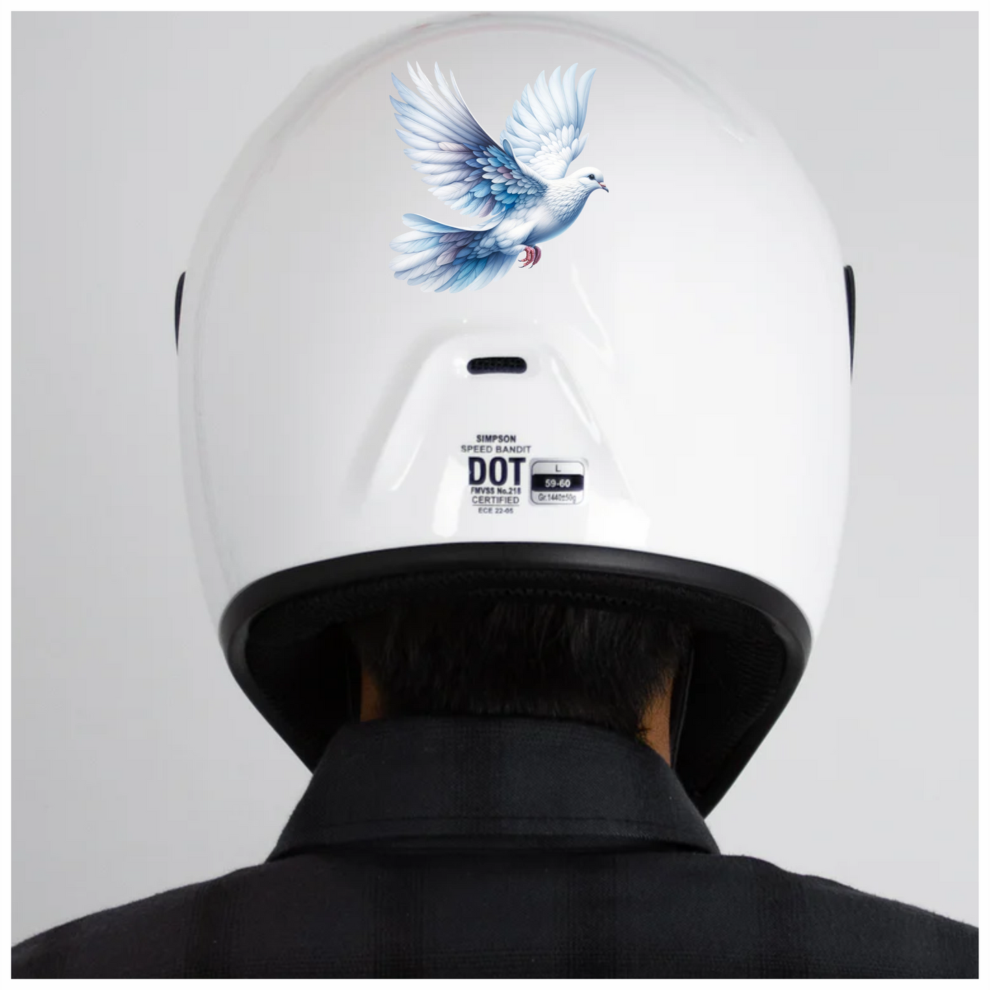 White Dove Bird With Open Wings Vinyl Sticker Decal