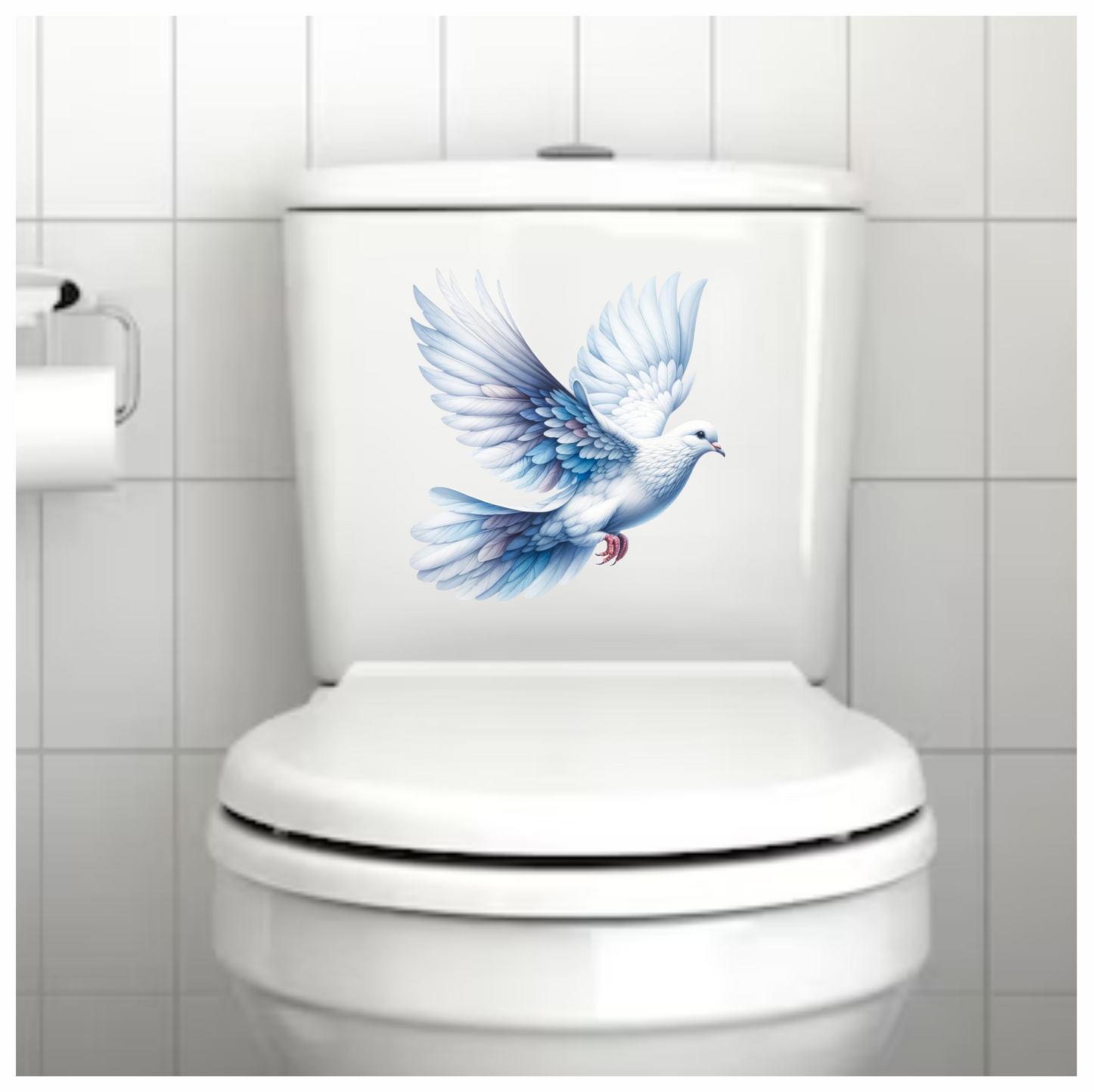 White Dove Bird With Open Wings Vinyl Sticker Decal
