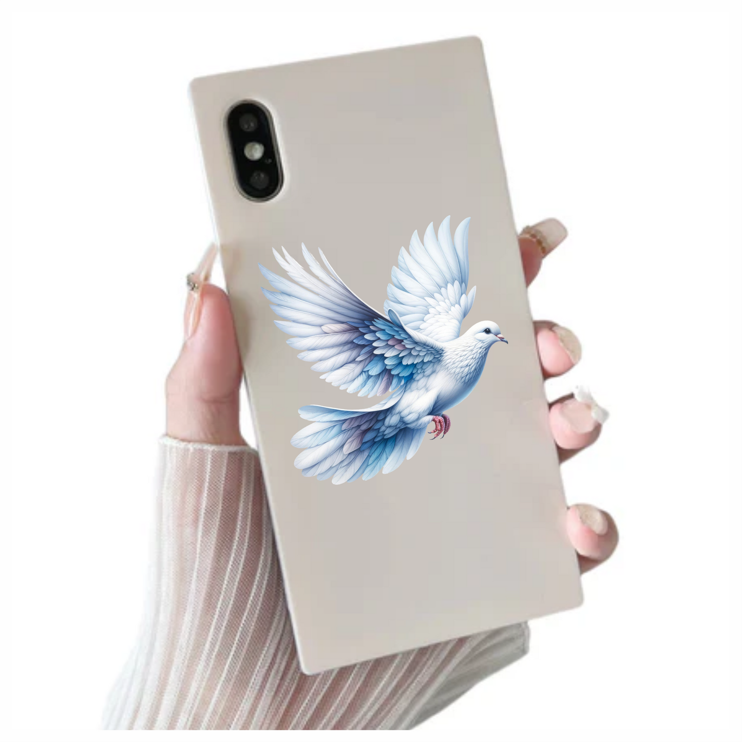 White Dove Bird With Open Wings Vinyl Sticker Decal