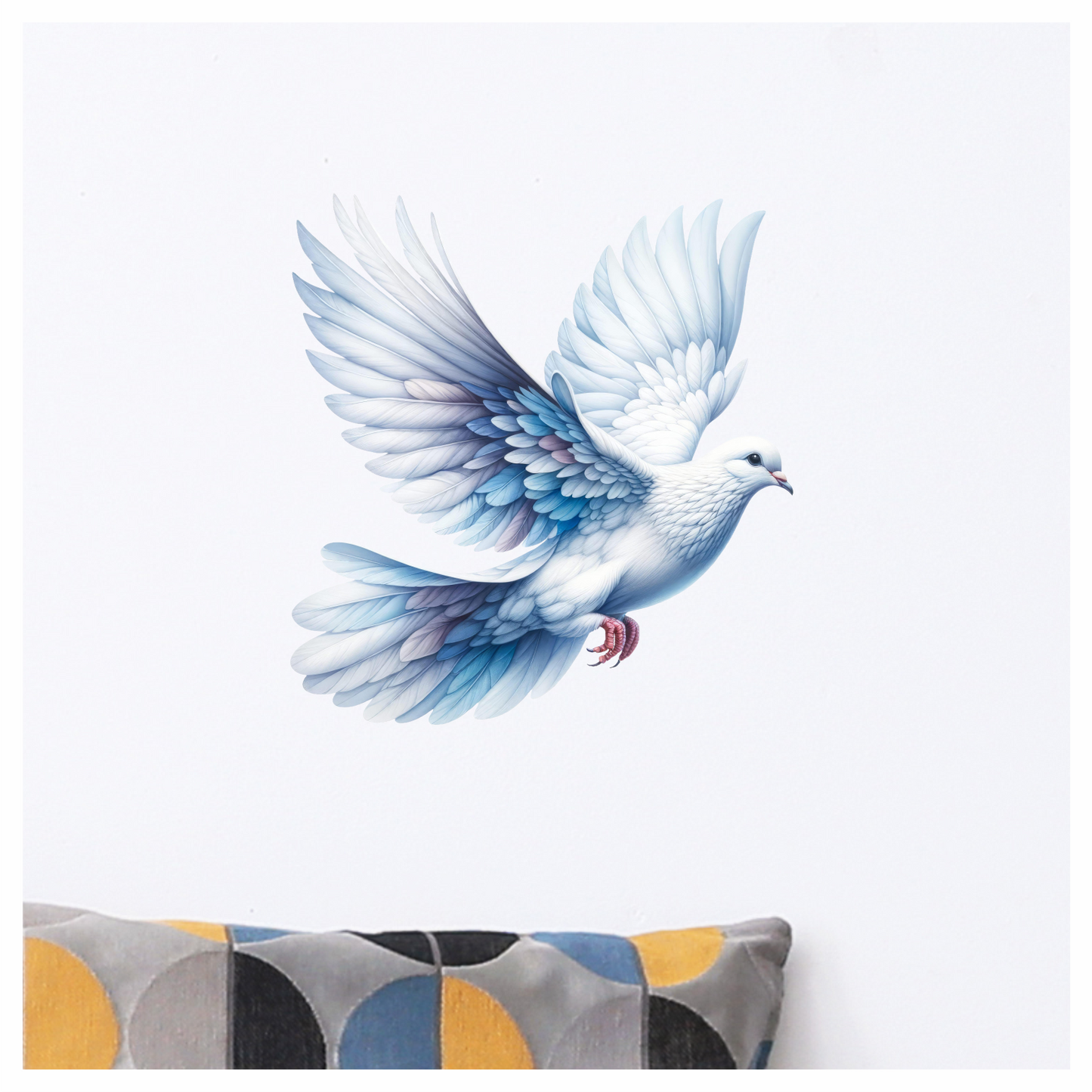 White Dove Bird With Open Wings Vinyl Sticker Decal