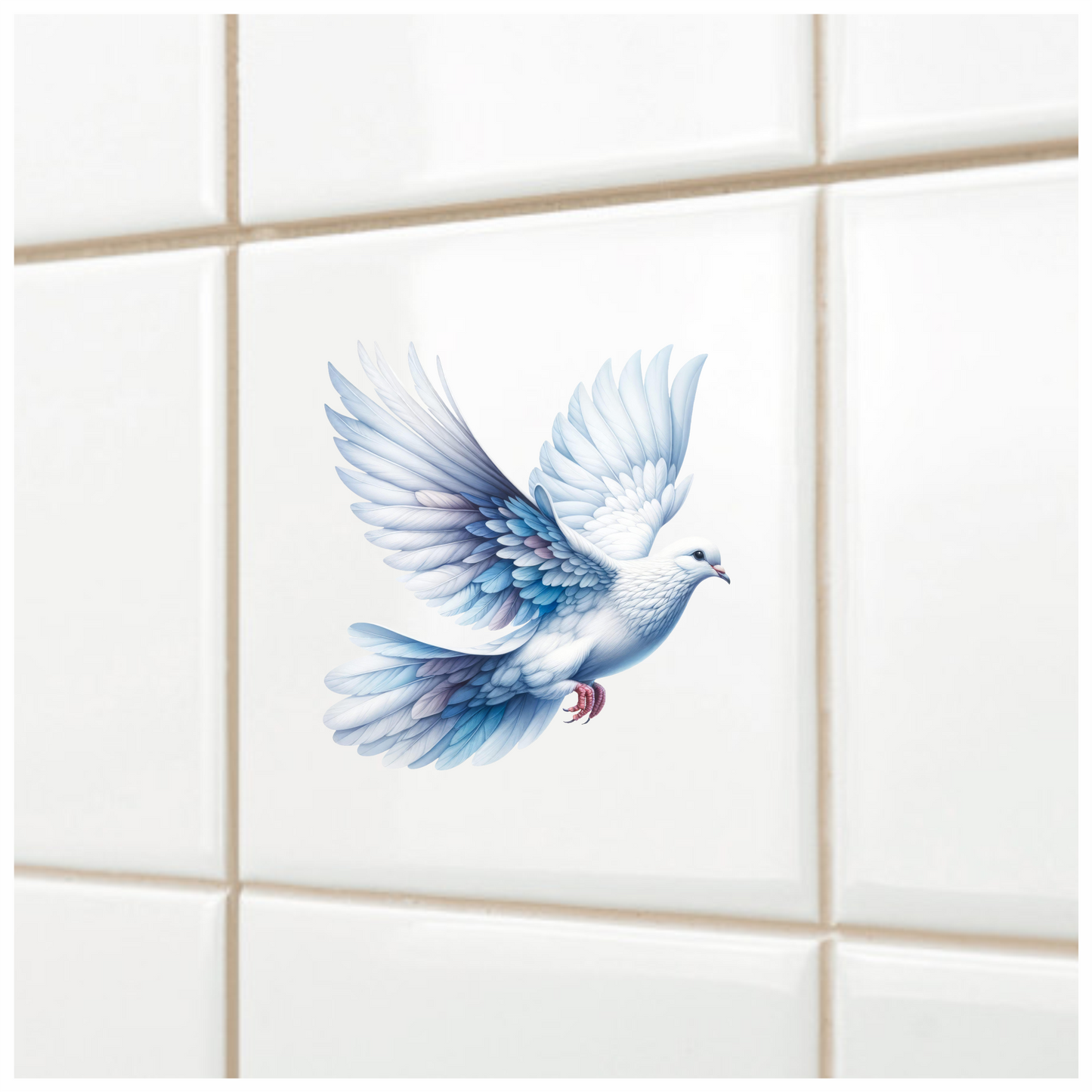White Dove Bird With Open Wings Vinyl Sticker Decal