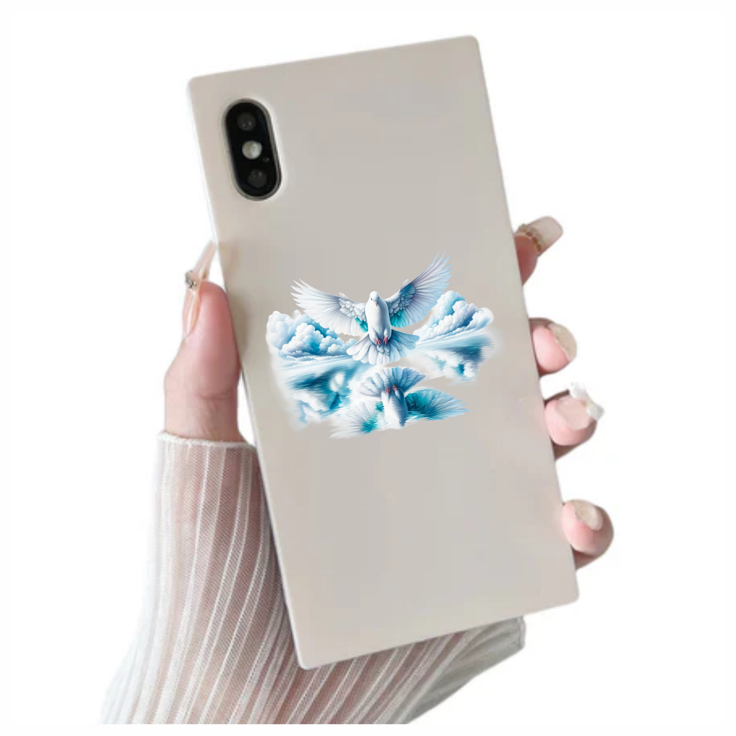 White Dove Bird With Water Reflection Vinyl Sticker Decal