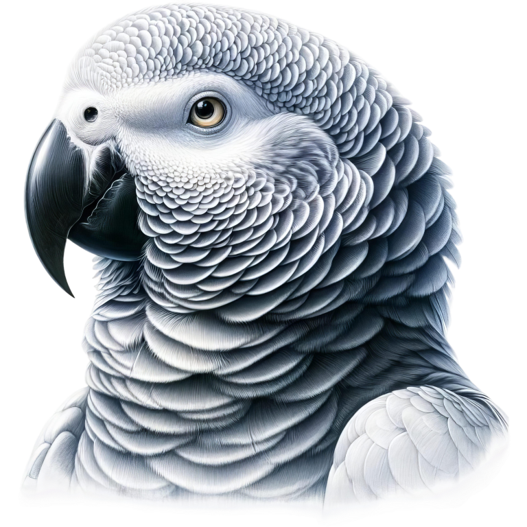 Grey Parrot Bird Head Close Up Vinyl Sticker Decal