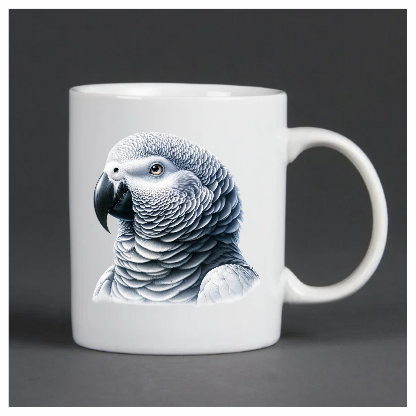 Grey Parrot Bird Head Close Up Vinyl Sticker Decal
