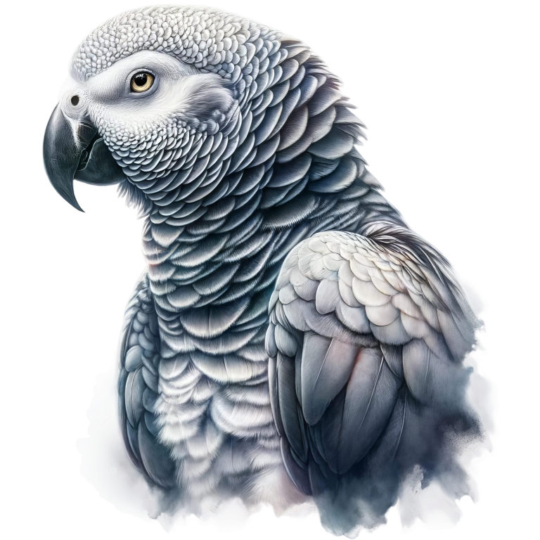 Grey Parrot Bird Close Up View Vinyl Sticker Decal