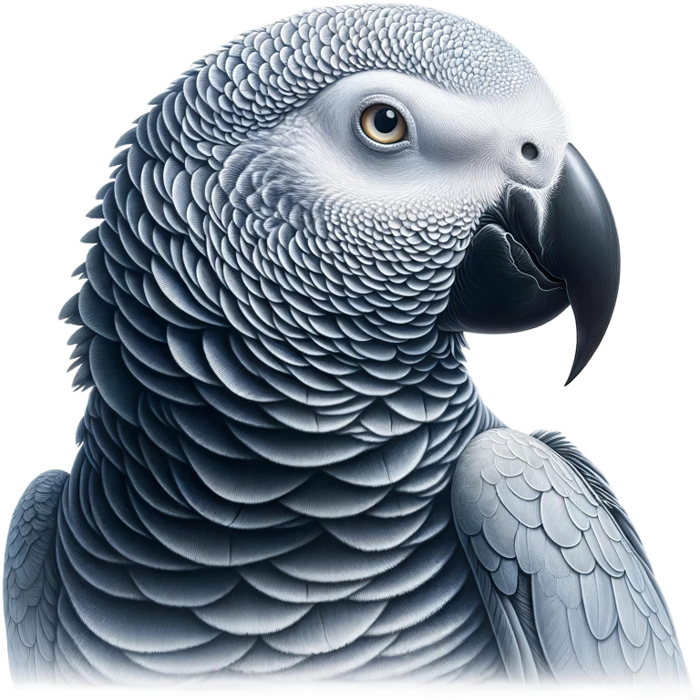 Grey Parrot Bird Head Close Up Vinyl Sticker Decal