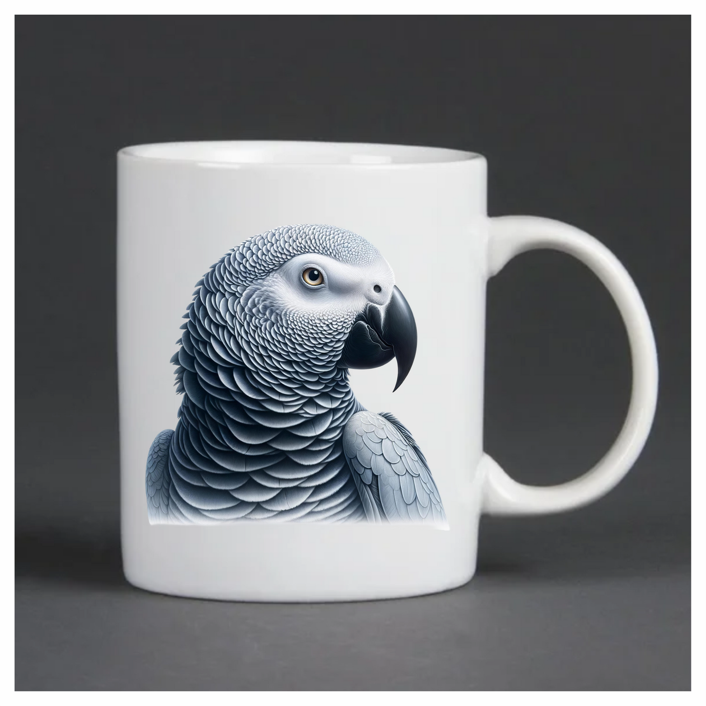 Grey Parrot Bird Head Close Up Vinyl Sticker Decal