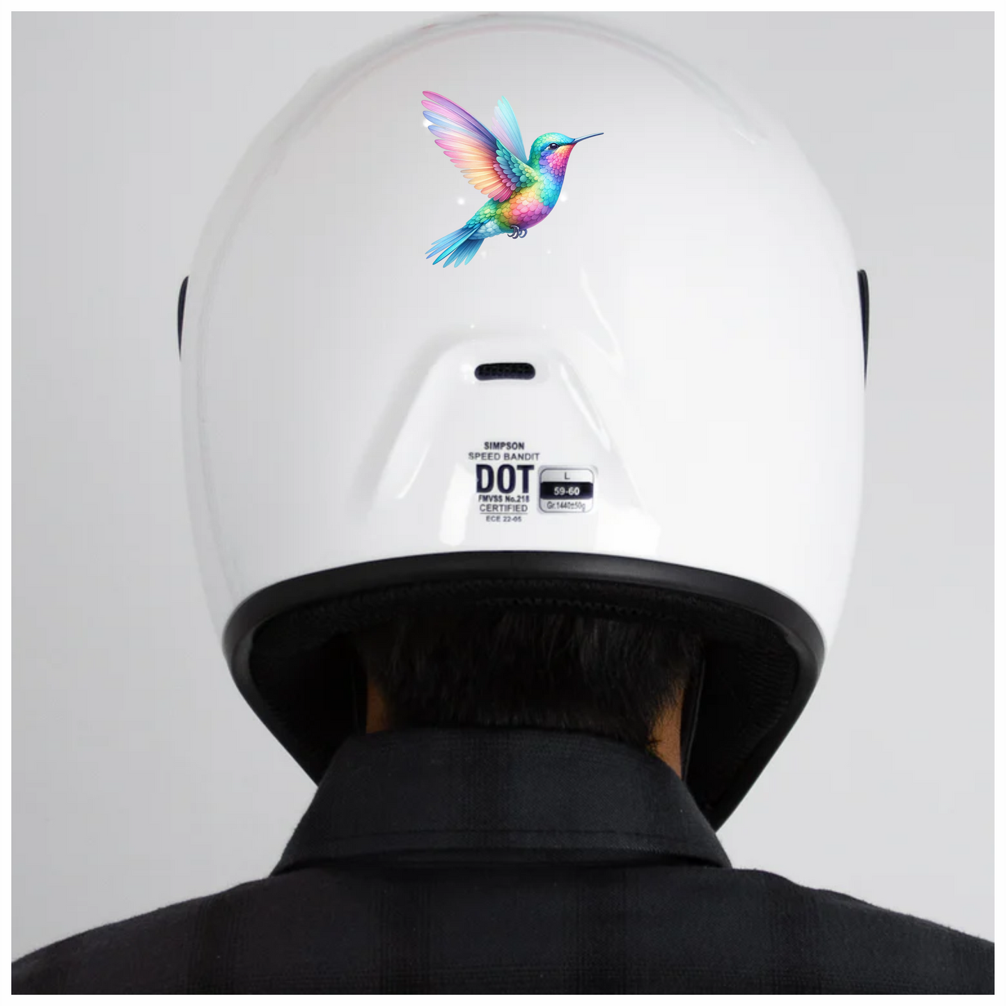 Rainbow Hummingbird Bird Flying With Wings Vinyl Sticker Decal