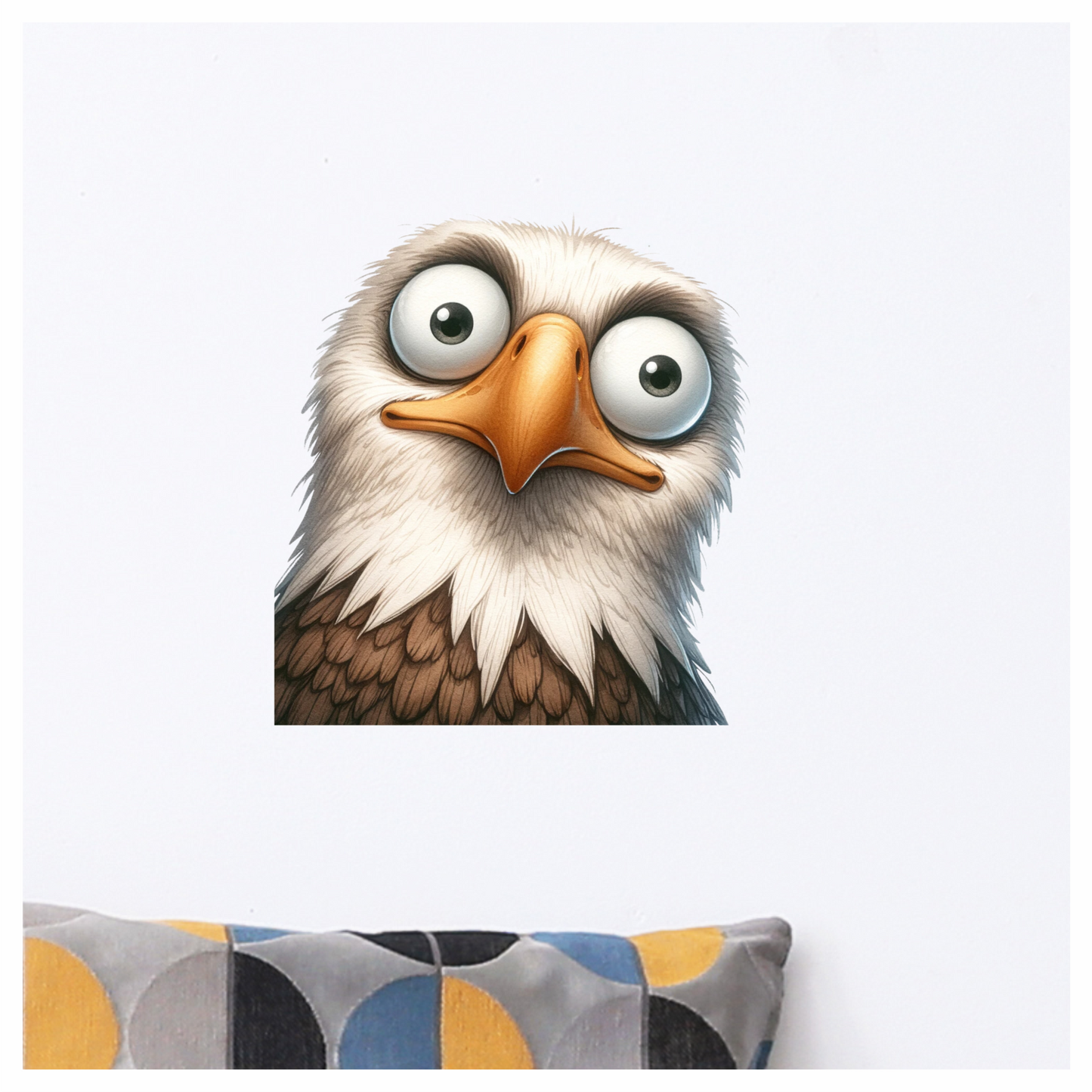 White Eagle Bird With Brown Feathers Vinyl Sticker Decal