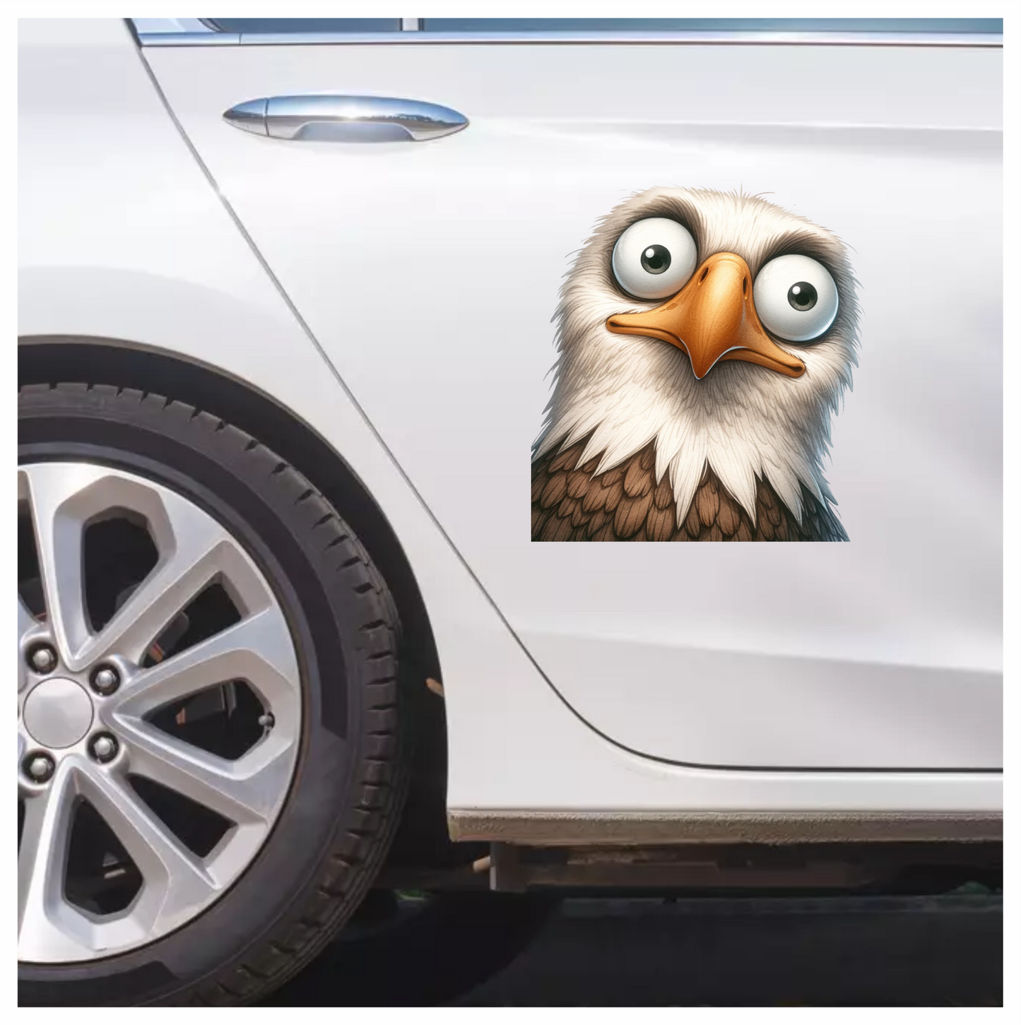 White Eagle Bird With Brown Feathers Vinyl Sticker Decal