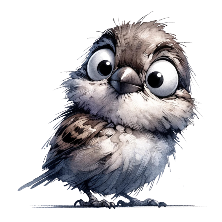 Grey Sparrow Bird With White Chest Vinyl Sticker Decal