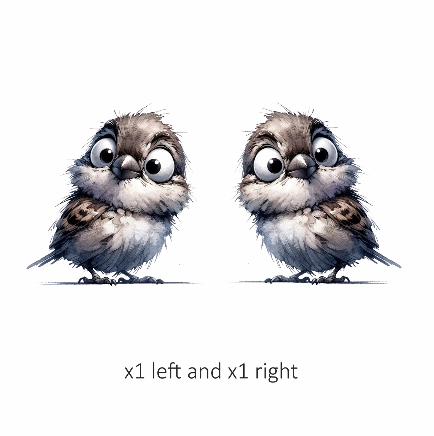 Grey Sparrow Bird With White Chest Vinyl Sticker Decal
