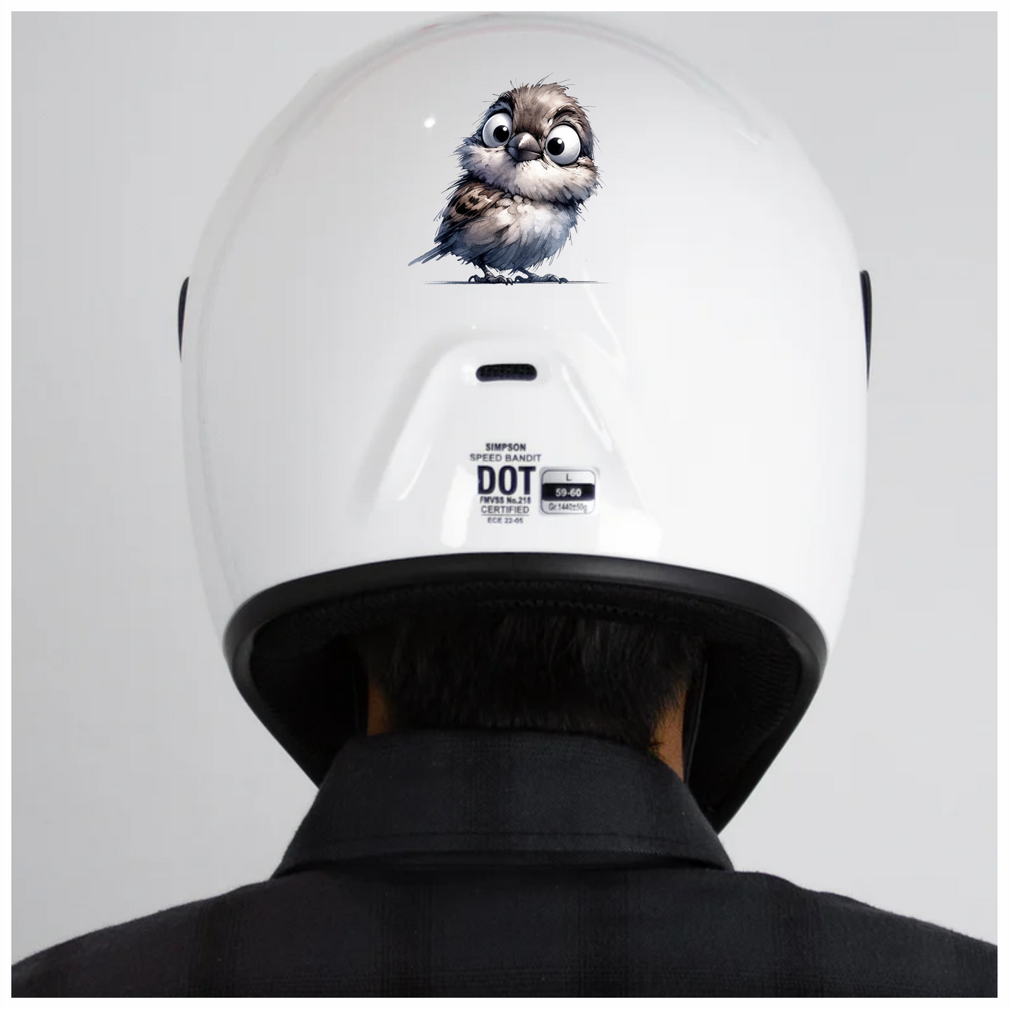Grey Sparrow Bird With White Chest Vinyl Sticker Decal