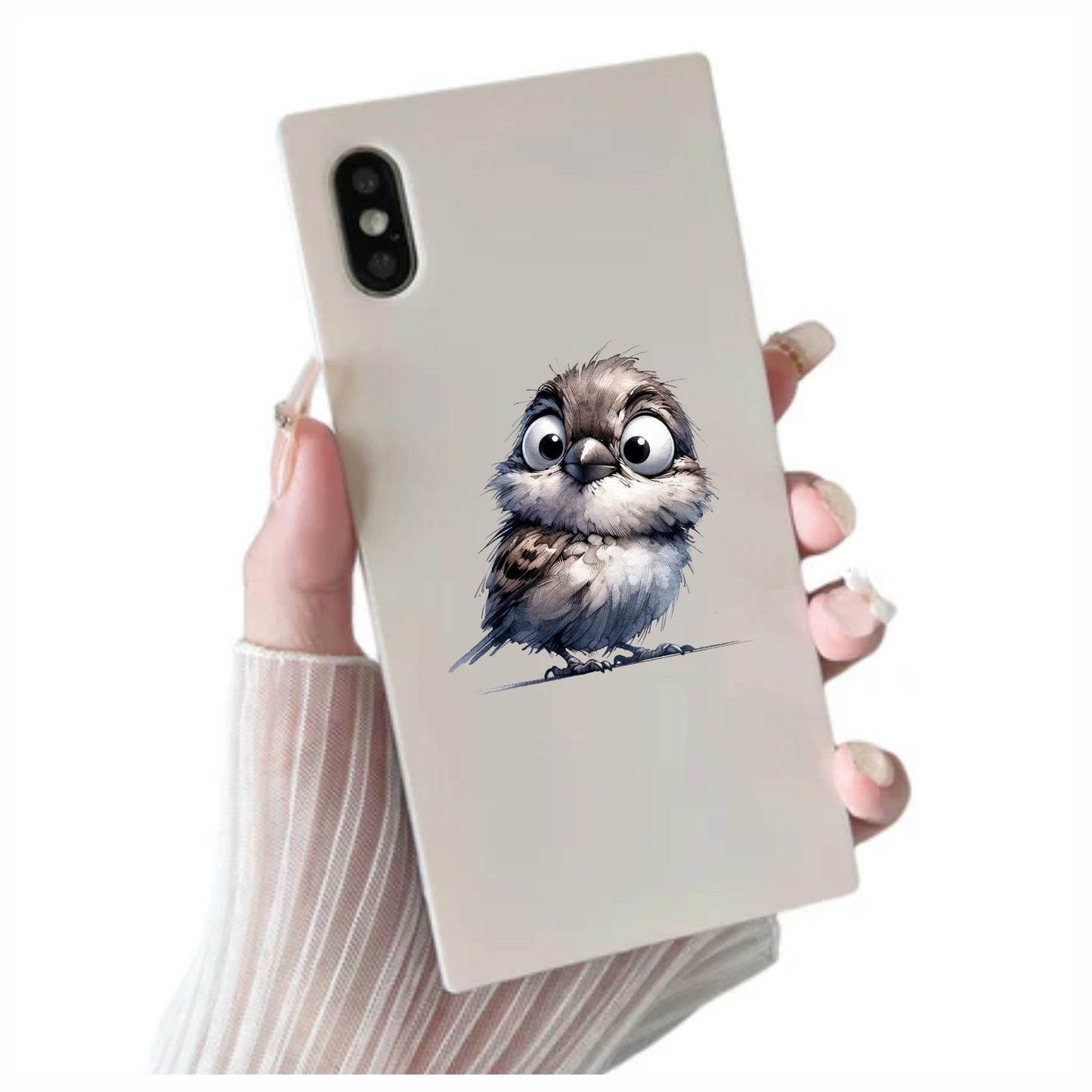 Grey Sparrow Bird With White Chest Vinyl Sticker Decal
