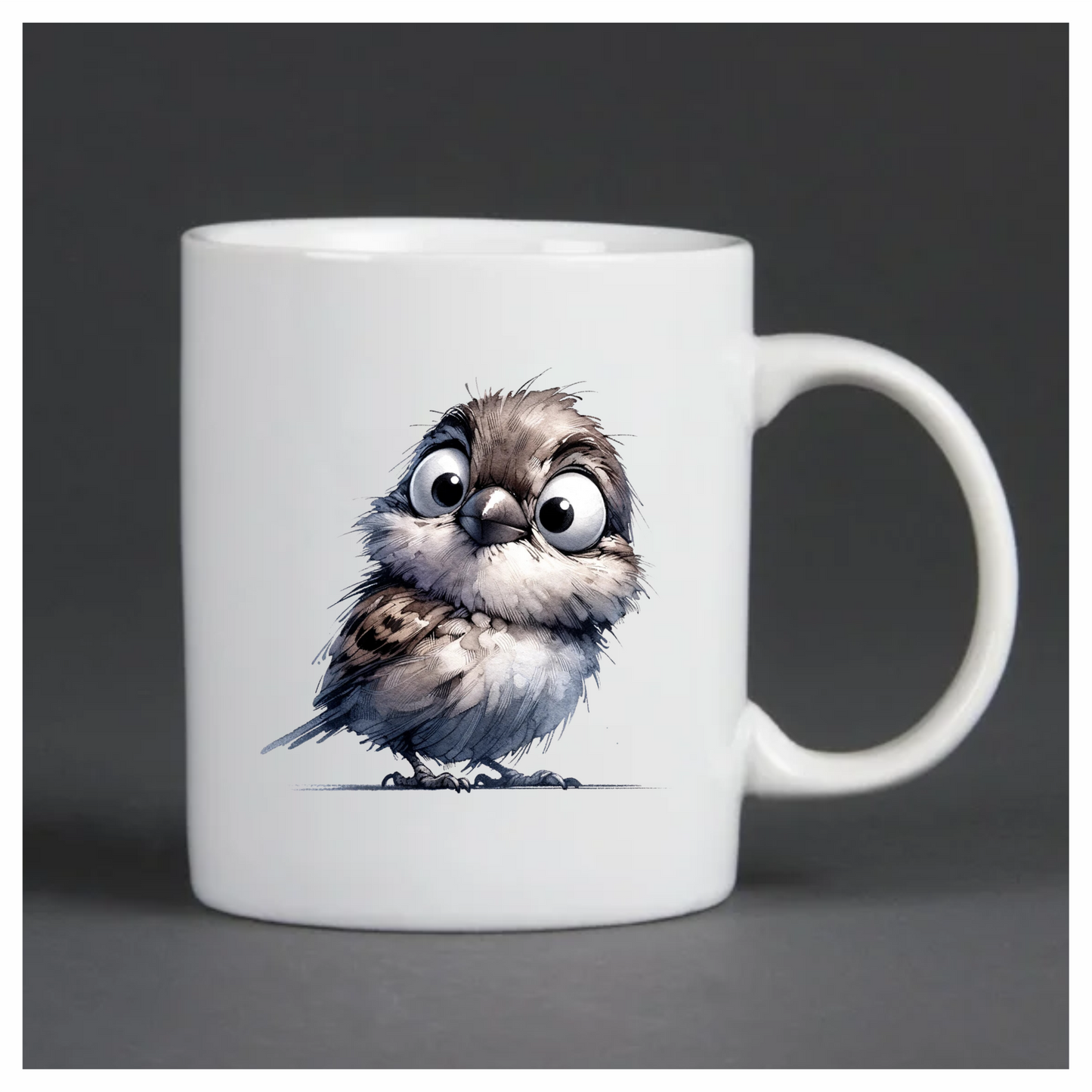 Grey Sparrow Bird With White Chest Vinyl Sticker Decal